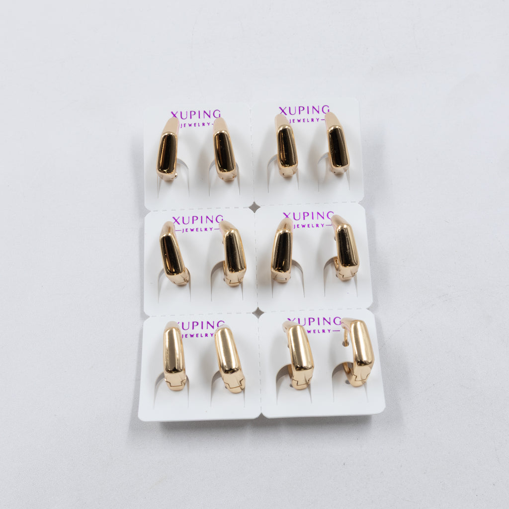 Paquete de 6 pares de Aretes Xuping Dorado M24 Oro Laminado