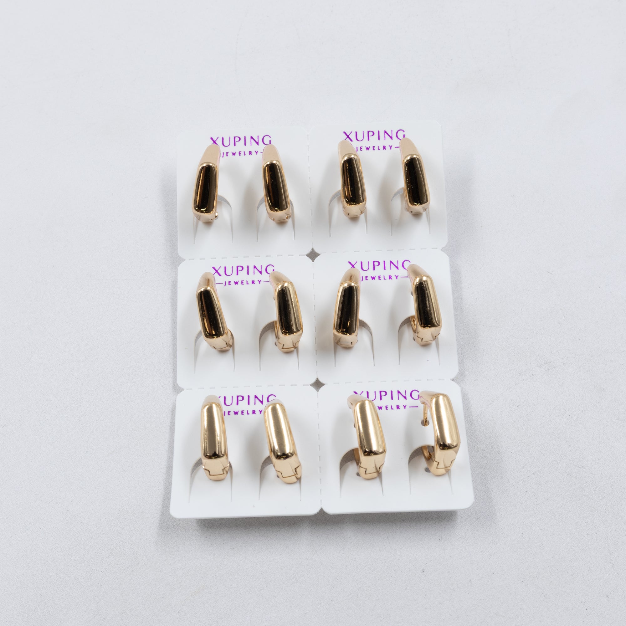 Paquete de 6 pares de Aretes Xuping Dorado M24 Oro Laminado