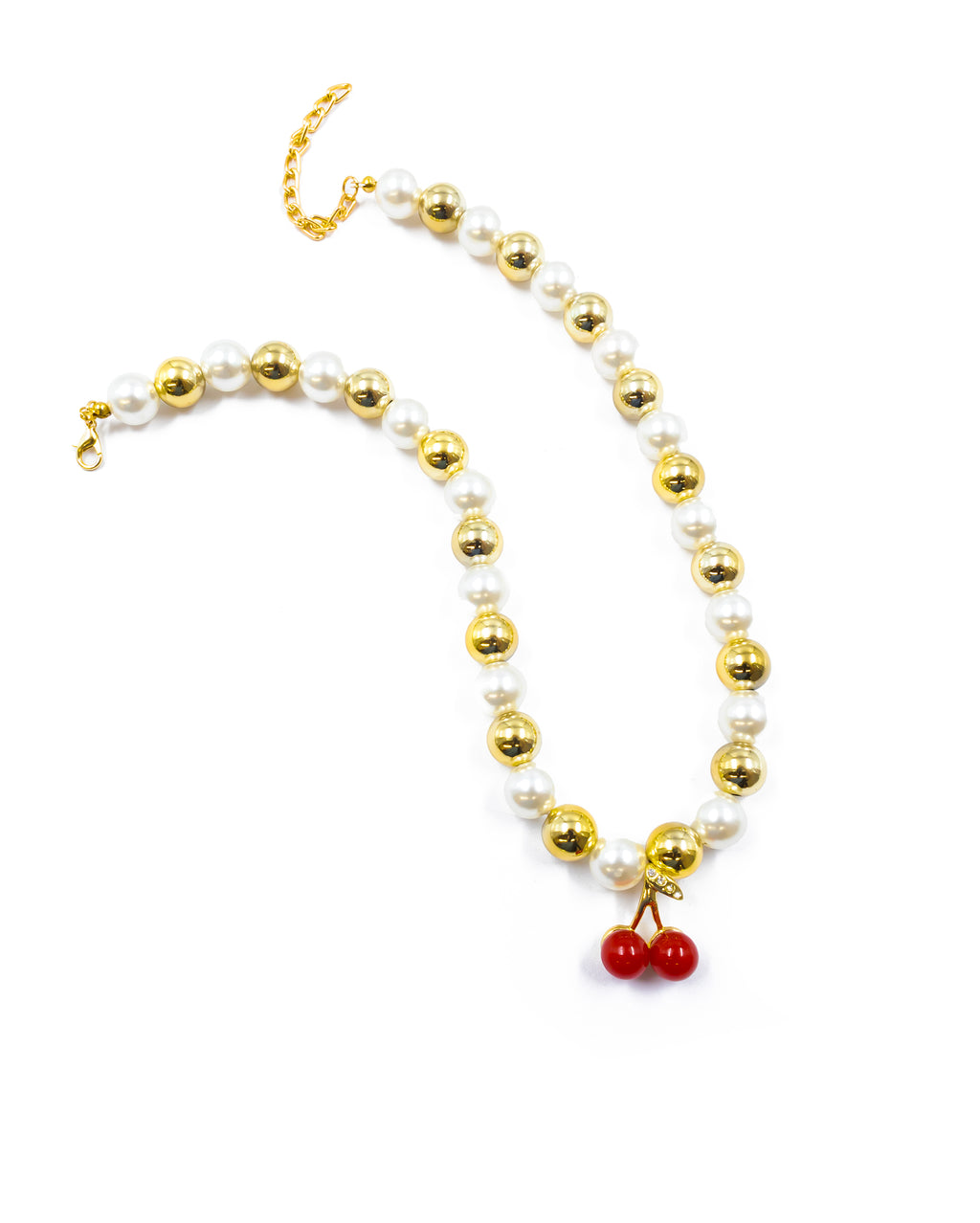Collar de Perlas con dije de Fruta M6 - Oro laminado