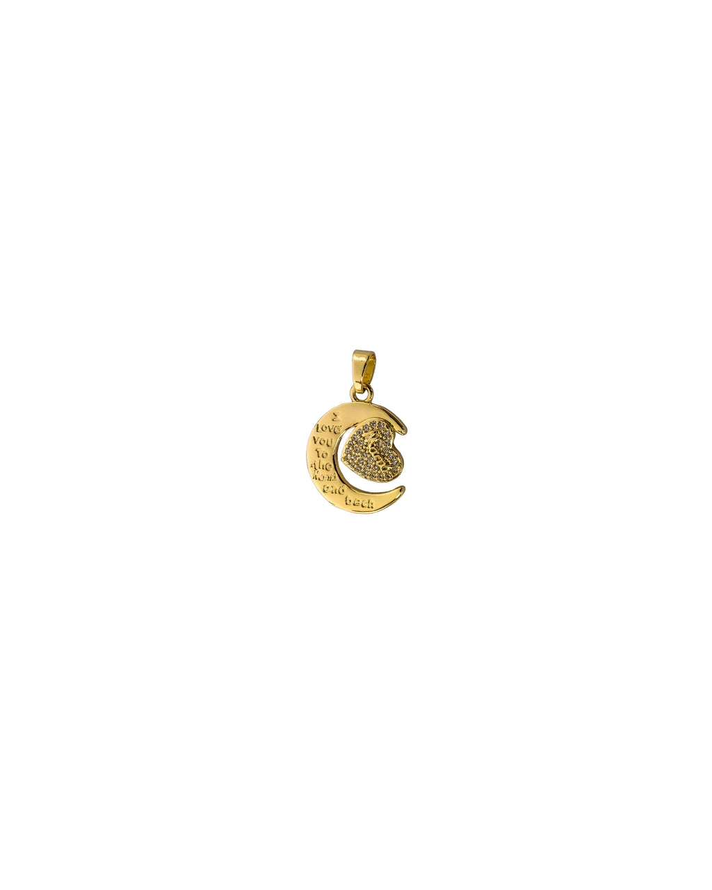 Dije de Luna y Corazon M38 Oro Laminado