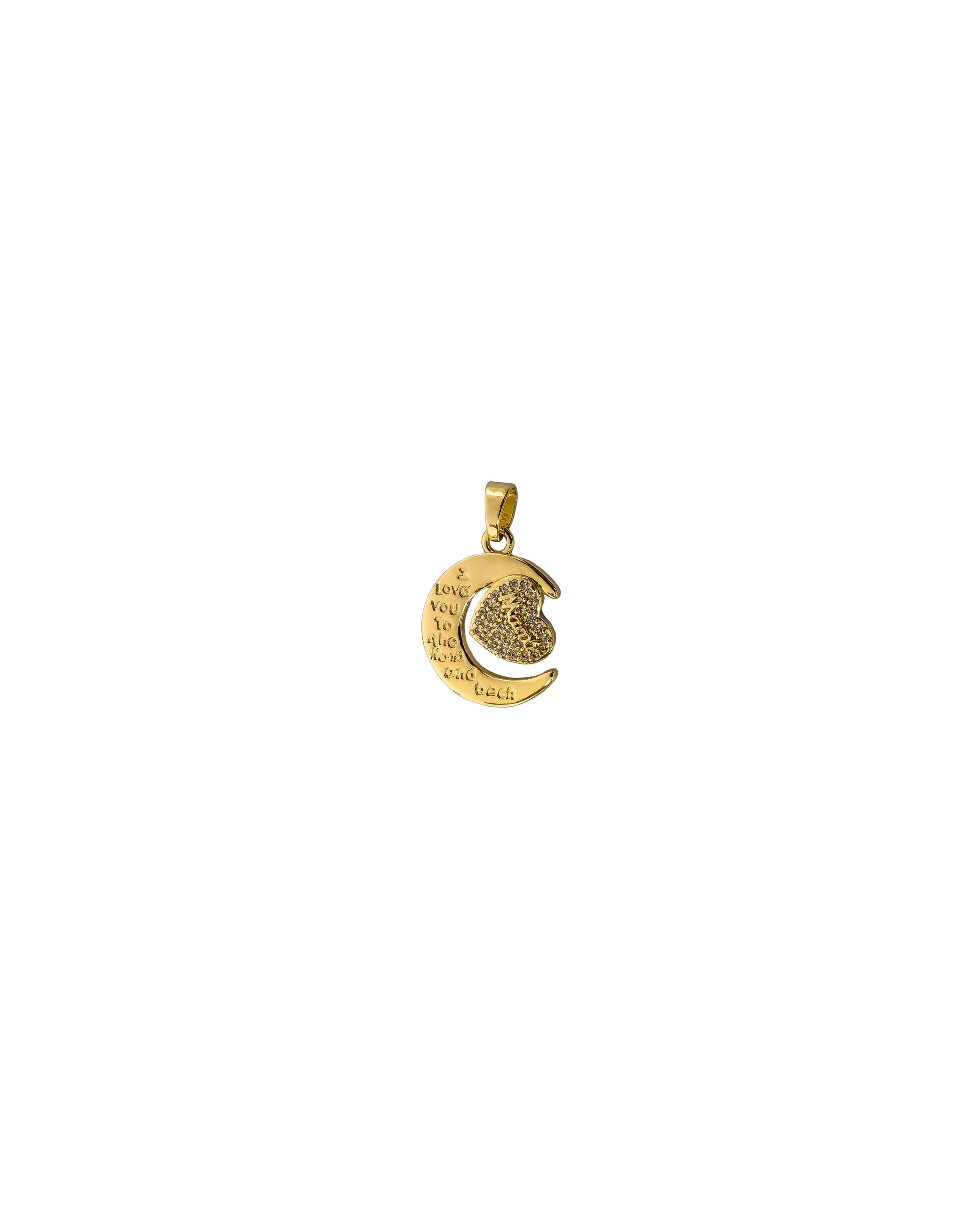 Dije de Luna y Corazon M38 Oro Laminado