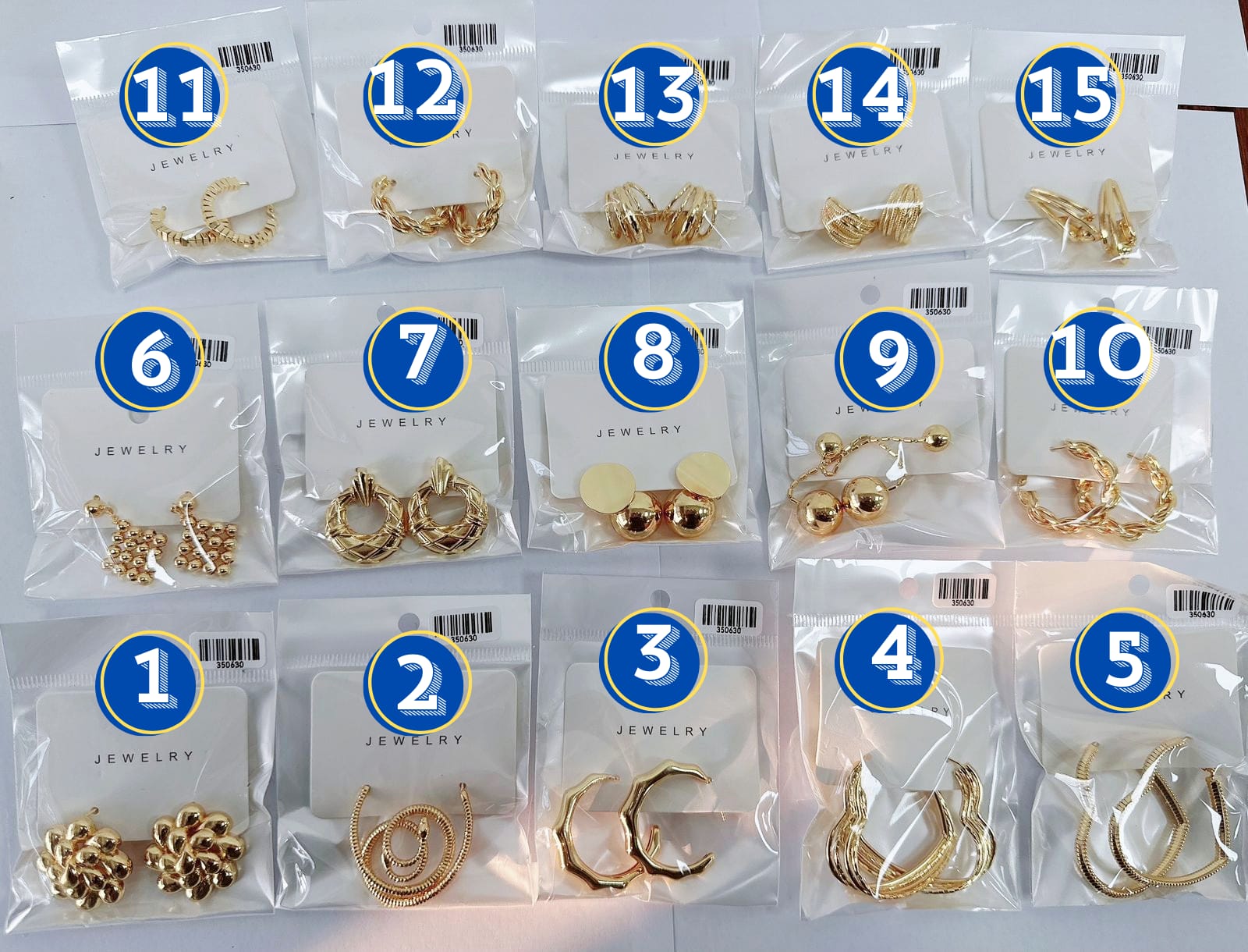 Arete Dorado Elegante M1 Oro Laminado