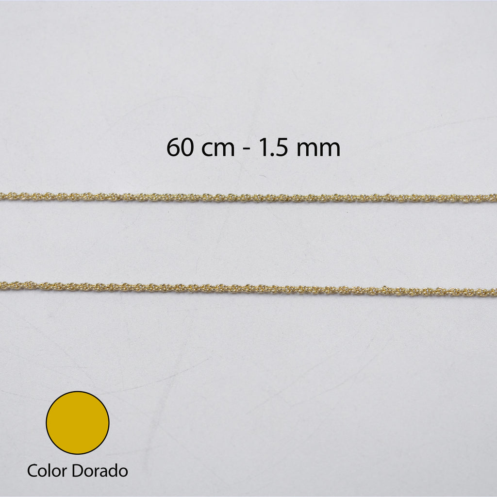 Cadenas Doradas Torsal de 60 cm M7 Oro Laminado
