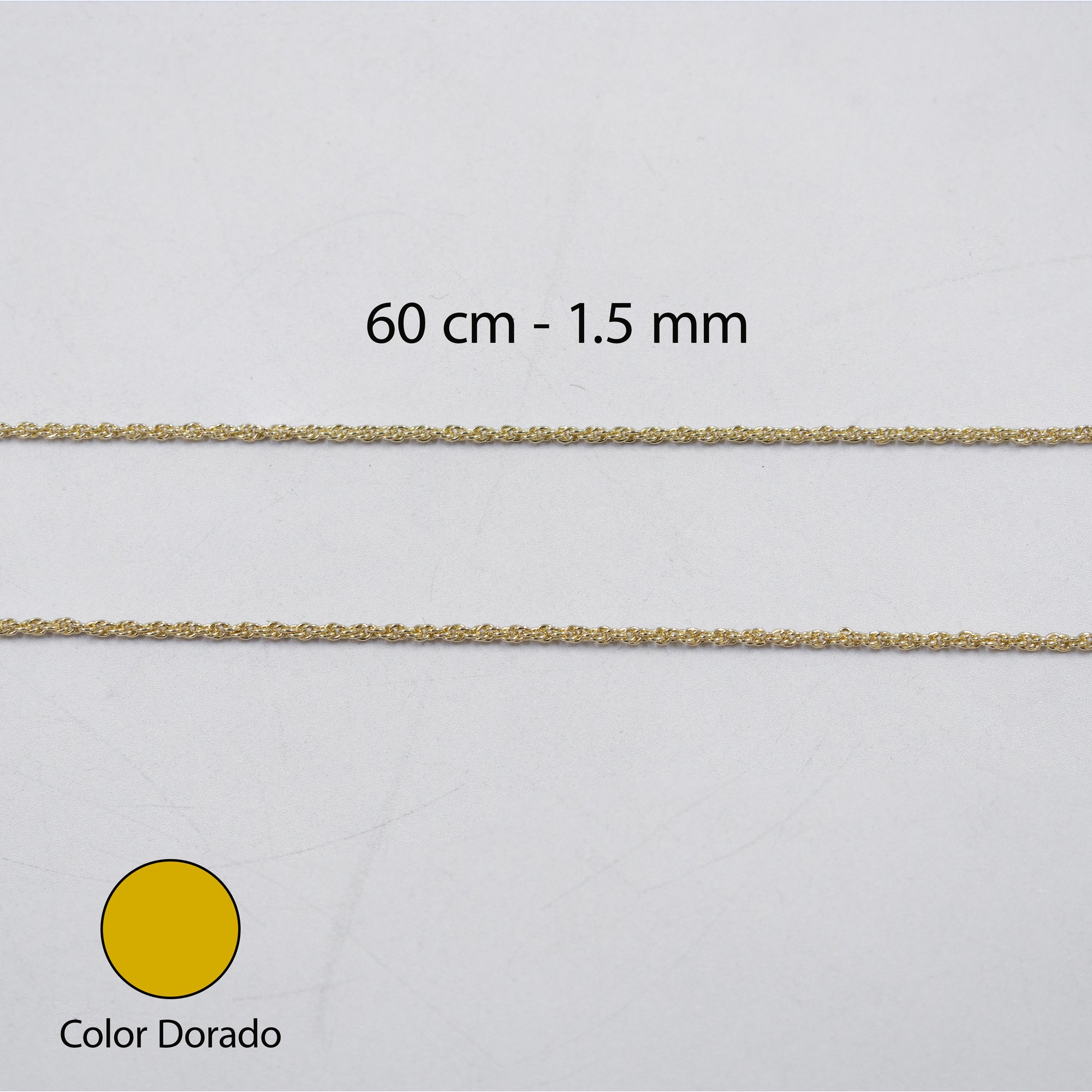 Cadenas Doradas Torsal de 60 cm M7 Oro Laminado
