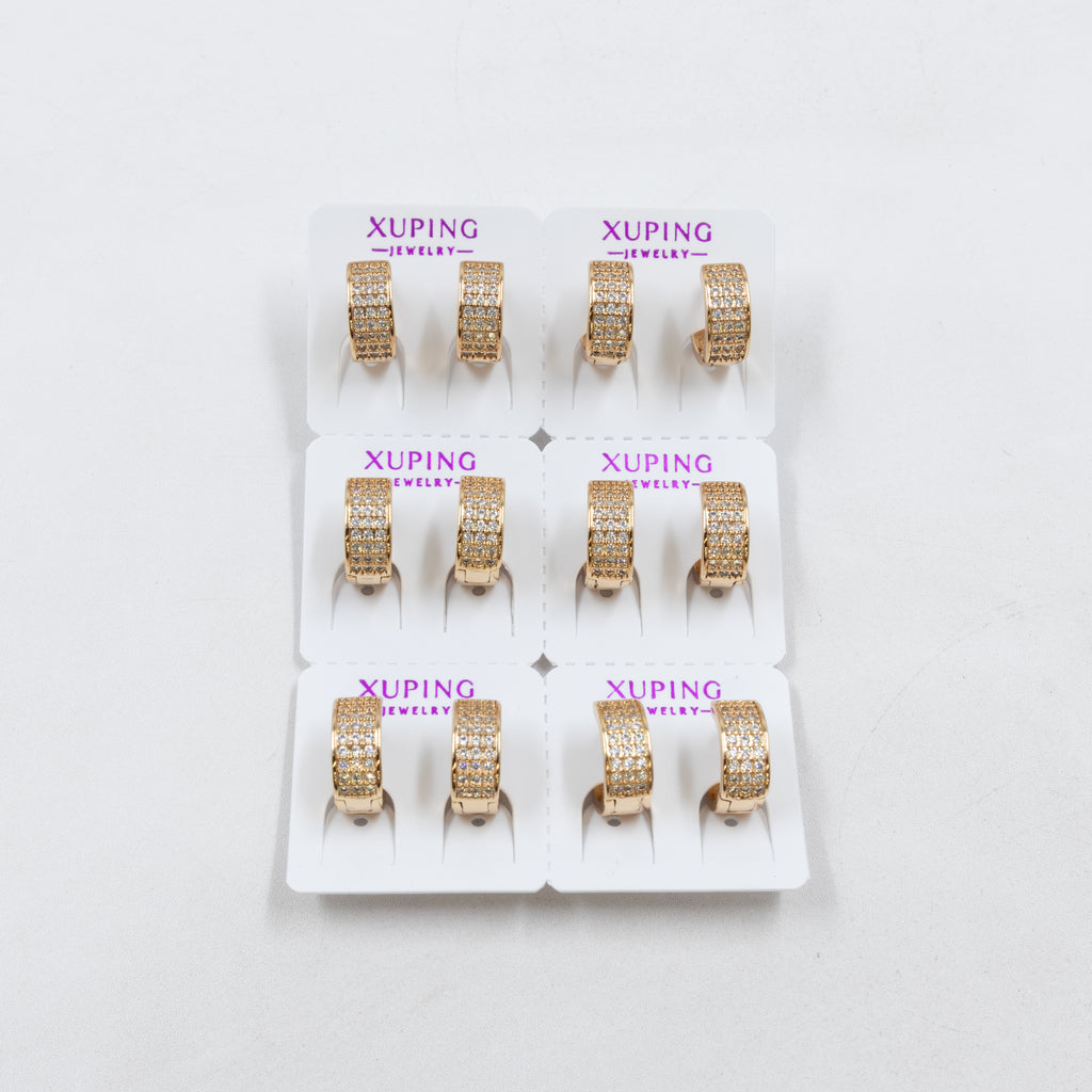 Paquete de 6 pares de Aretes Xuping Dorado M17 Oro Laminado