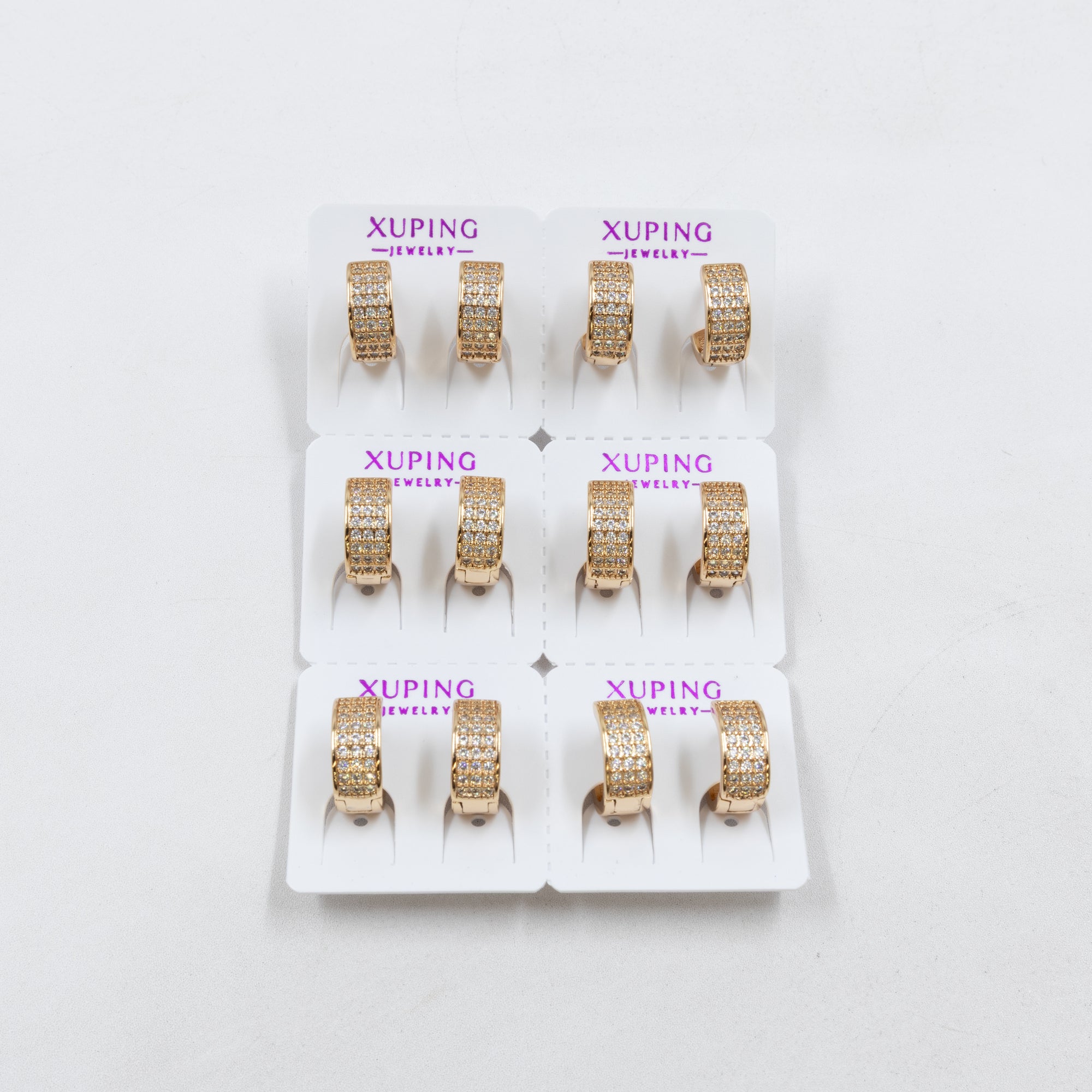 Paquete de 6 pares de Aretes Xuping Dorado M17 Oro Laminado