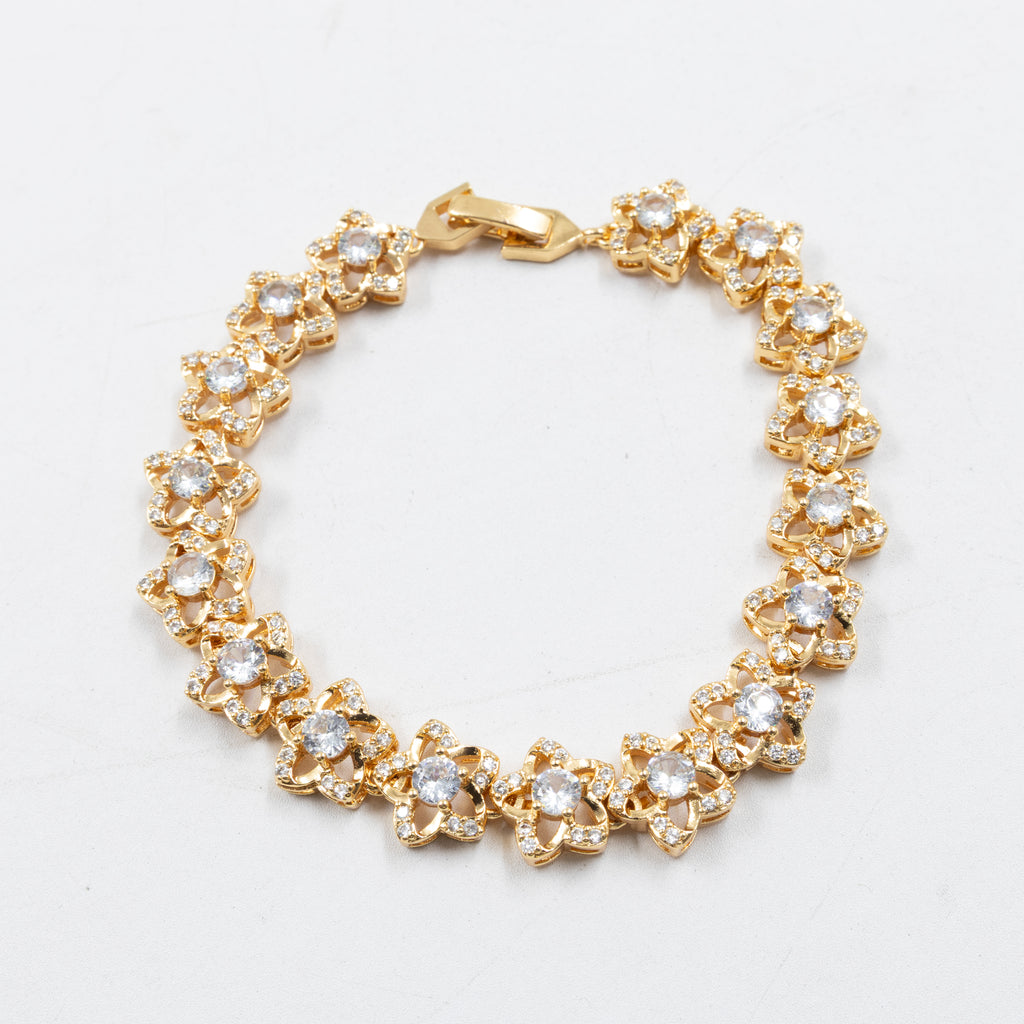 Pulseras Doradas con Piedras M13 Oro Laminado