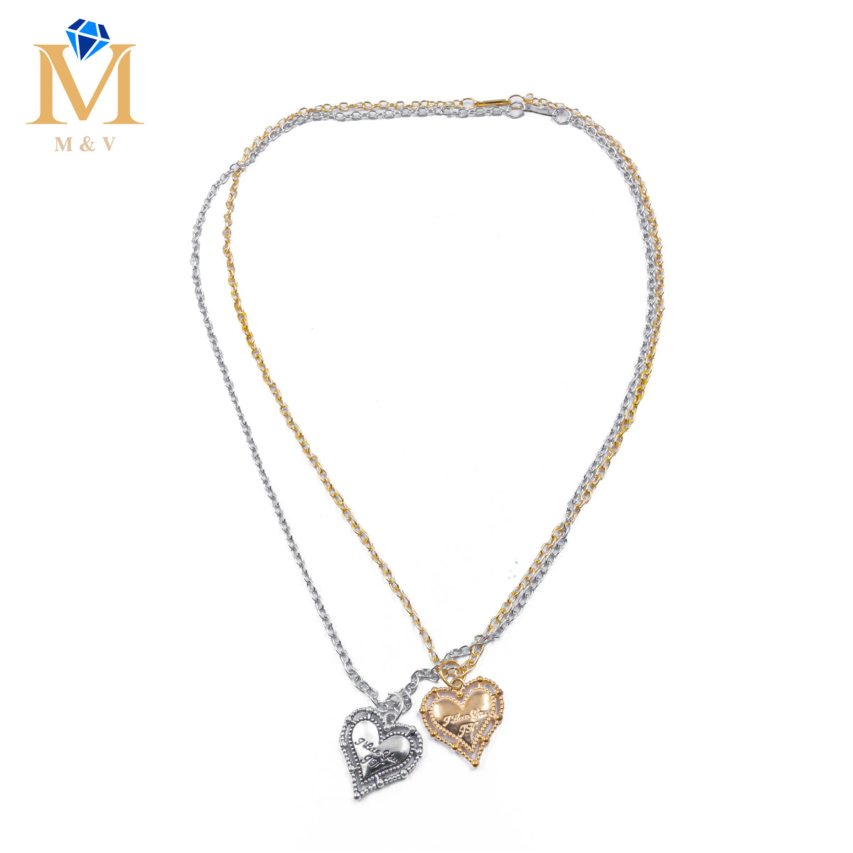 Collares en Pareja de corazón M8 Acero Inoxidable