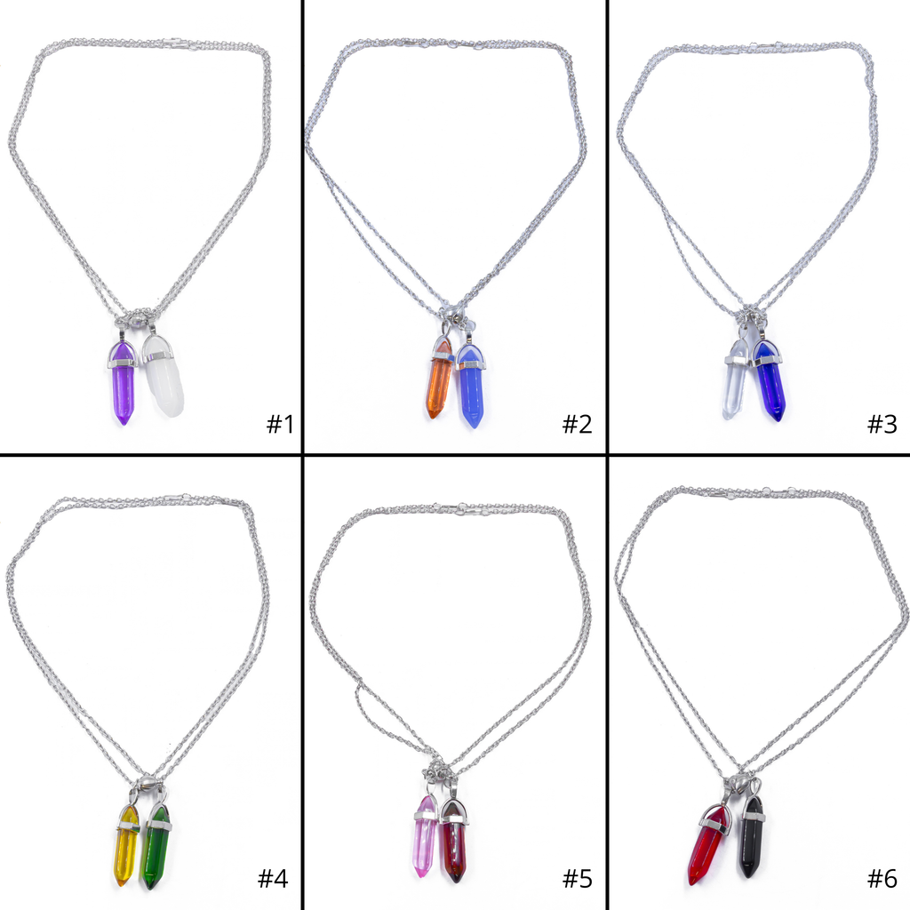 Collares en Pareja de piedras con iman M13 Acero Inoxidable