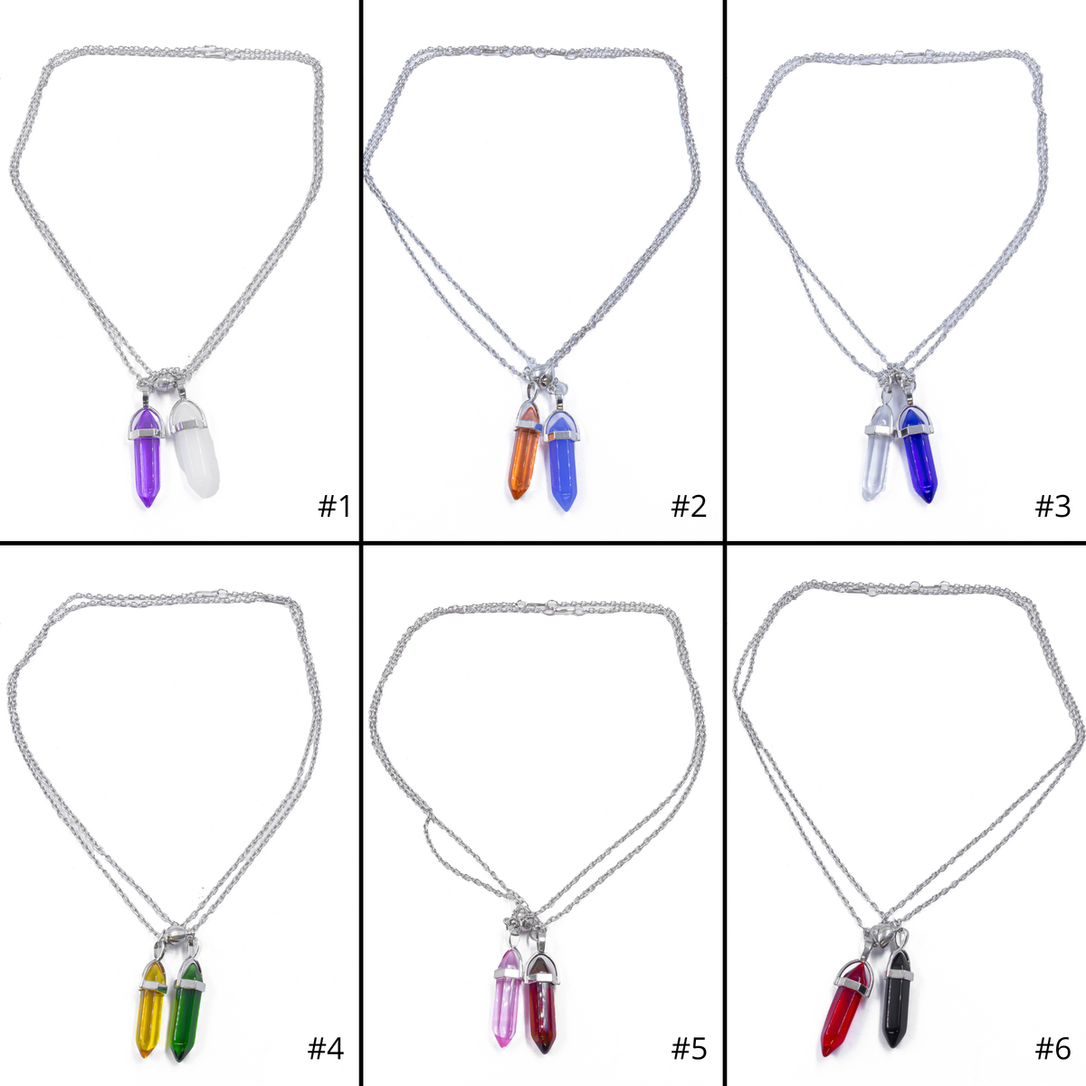 Collares en Pareja de piedras con iman M13 Acero Inoxidable