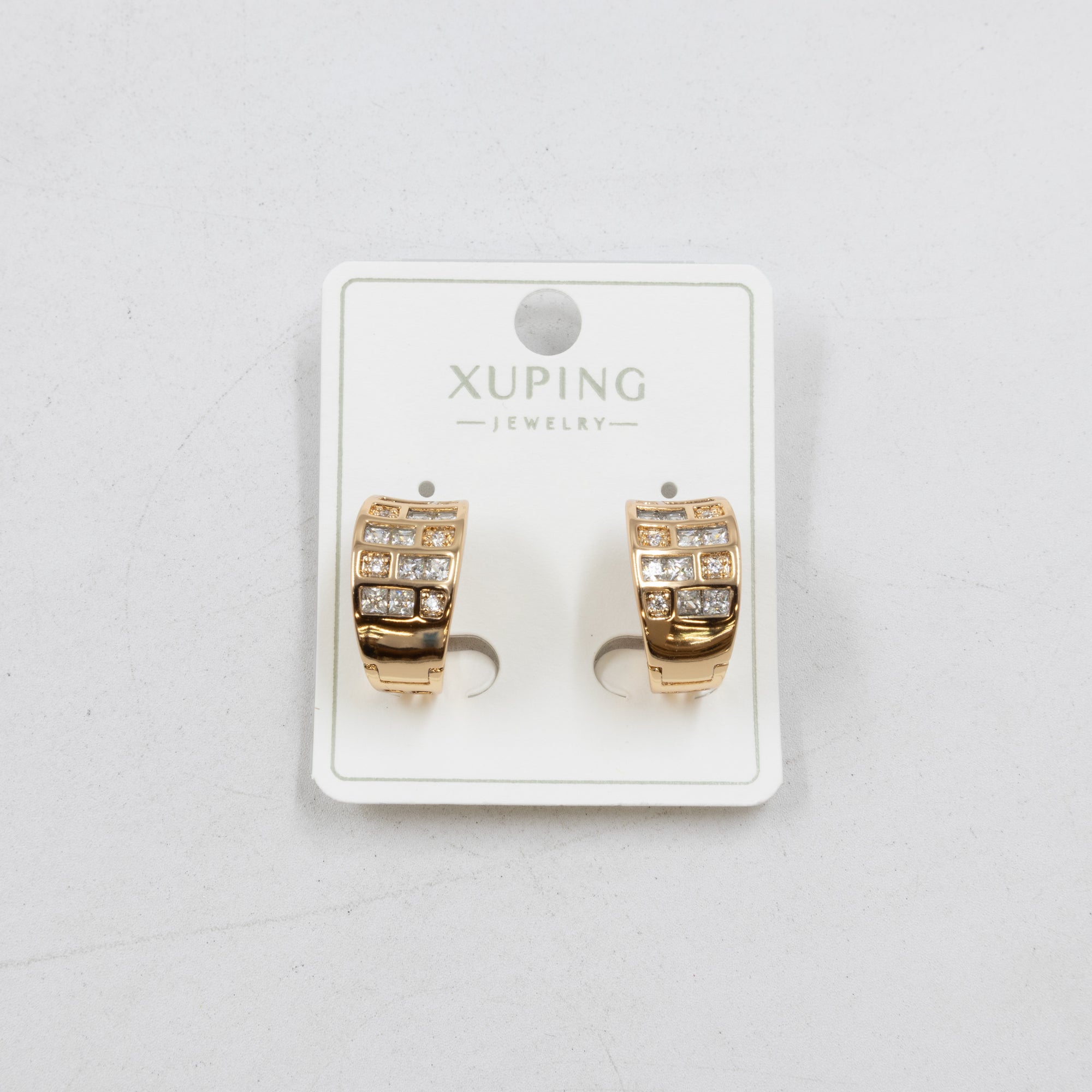 Aretes Dorados con Piedras Xuping M2 Oro Laminado