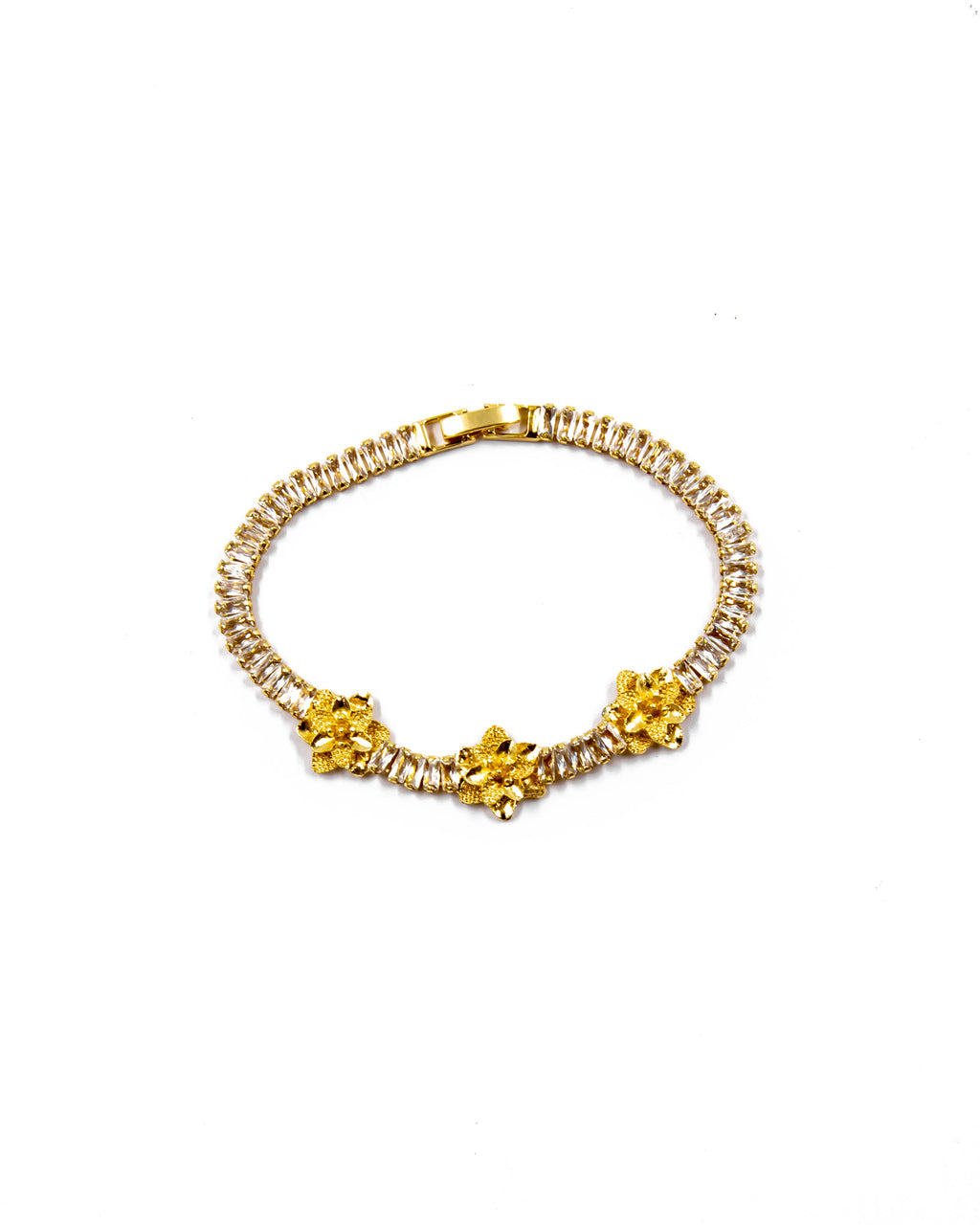 Pulsera dorada de piedras con piedra - M1 Oro Laminado