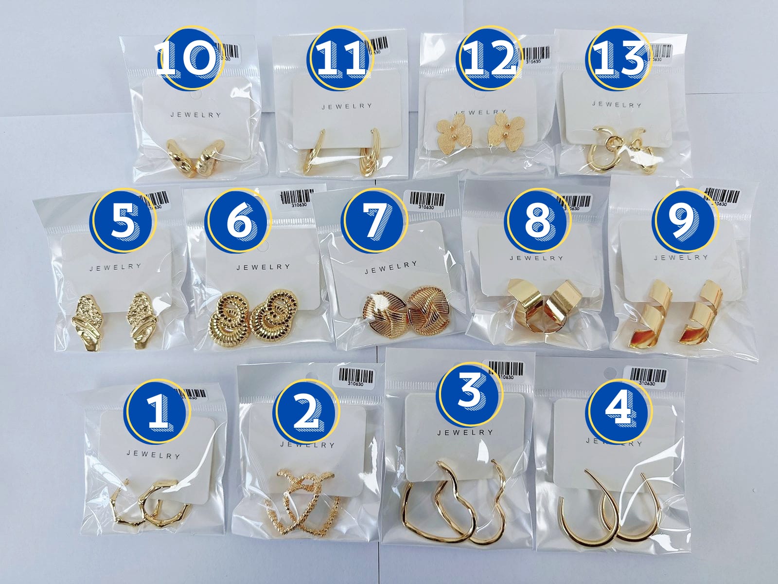Arete Dorado Elegante M1 Oro Laminado