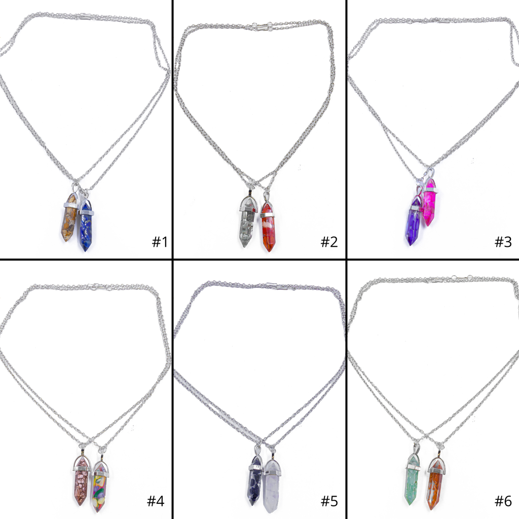 Collares en Pareja de piedras M15 Acero Inoxidable