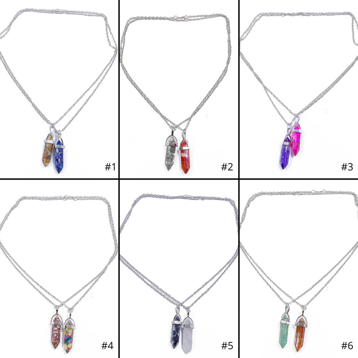 Collares en Pareja de piedras M15 Acero Inoxidable