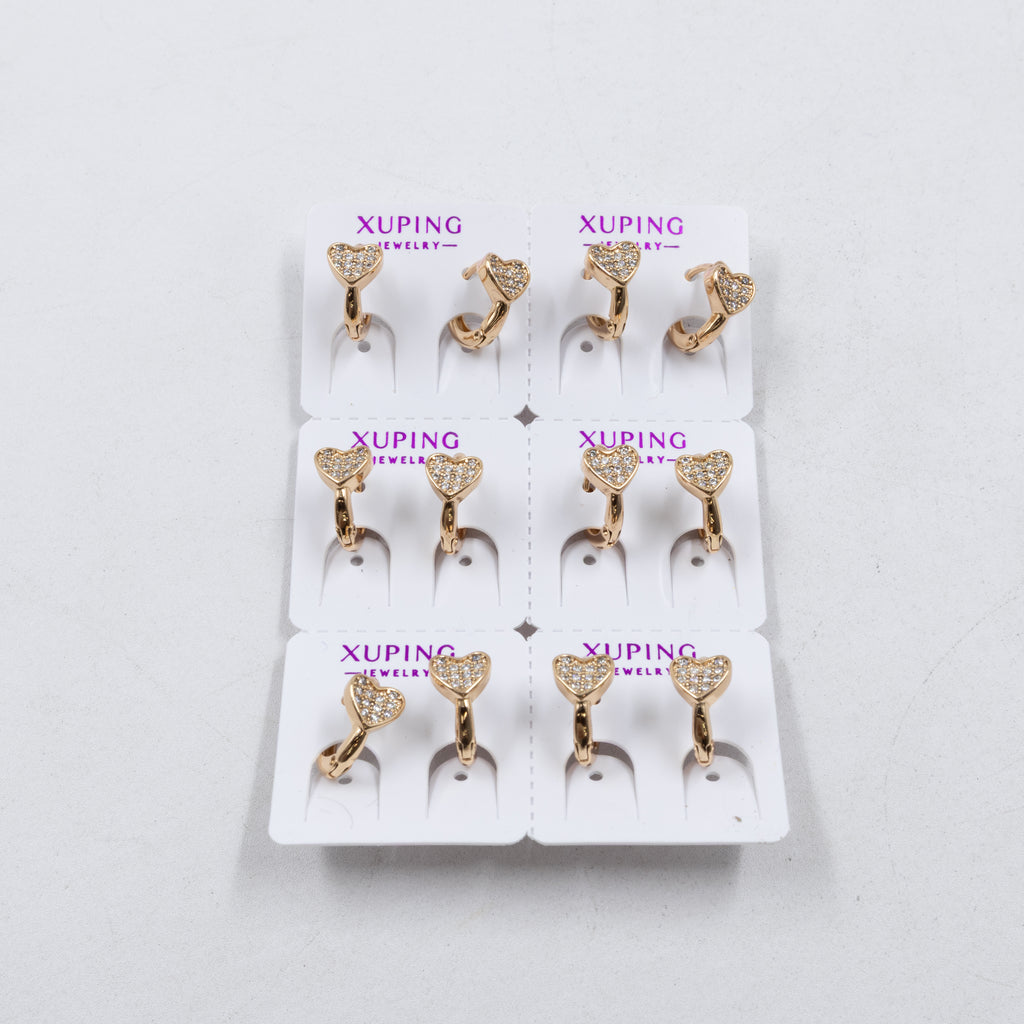 Paquete de 6 pares de Aretes Xuping Dorado M6 Oro Laminado