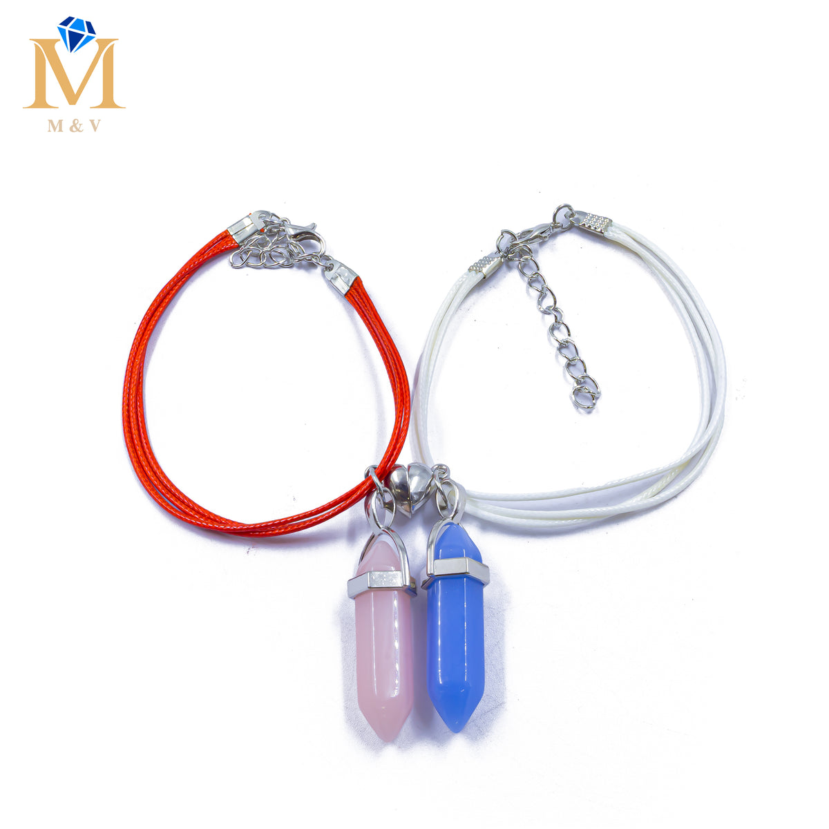 Pulseras con dijes de Piedras de Pareja M11 Oro Laminado
