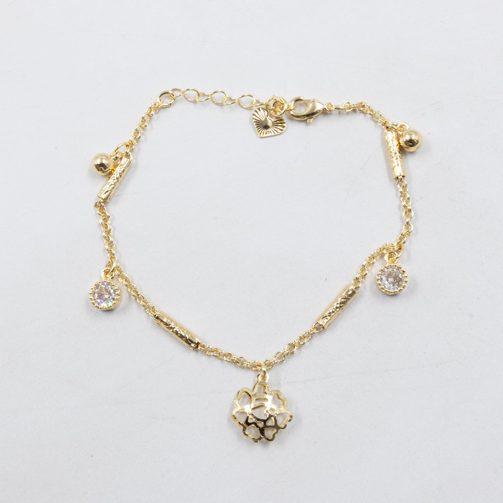 Pulseras Doradas con Dije M1 Oro Laminado