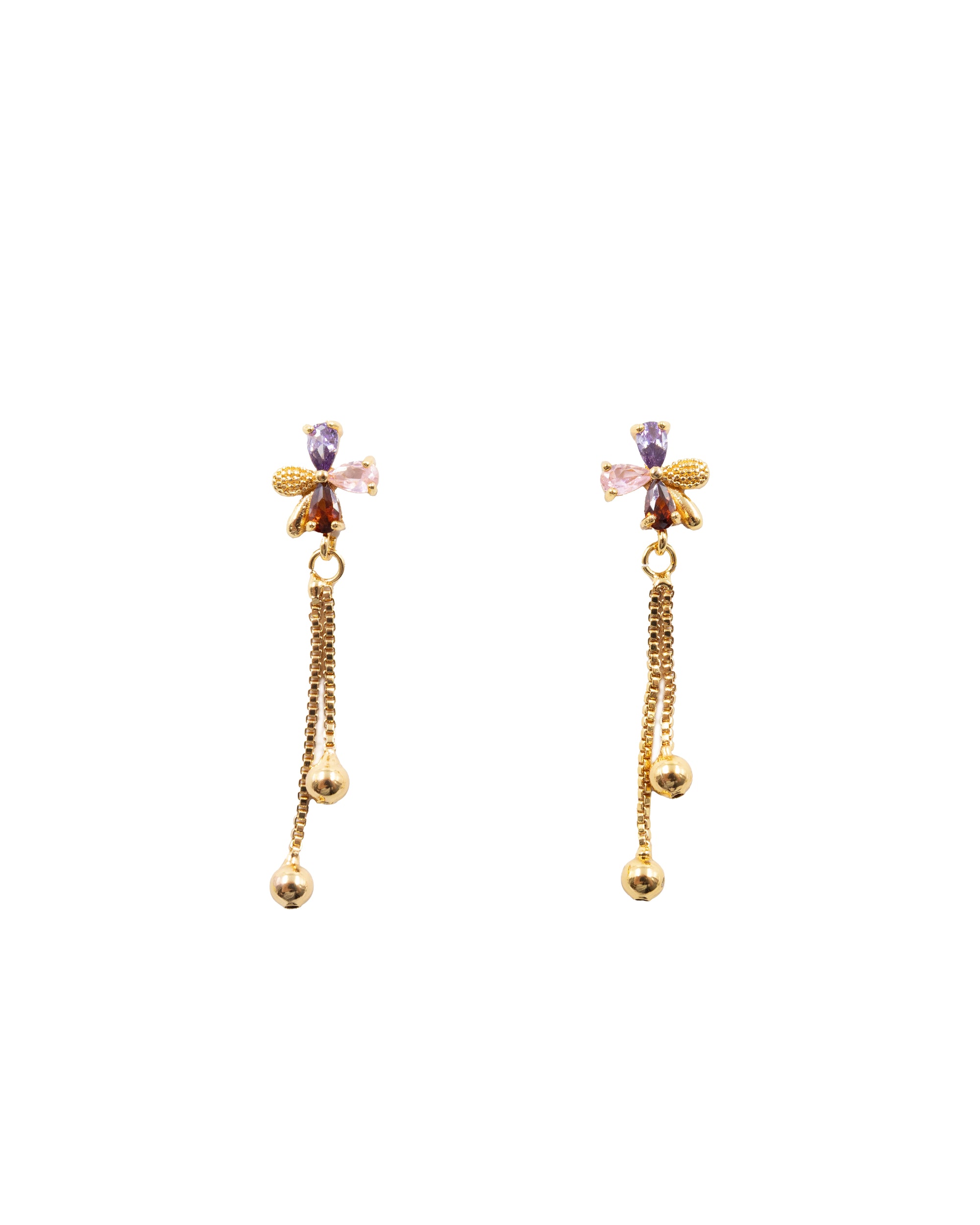 Aretes Dorados Largos M6 Oro Laminado