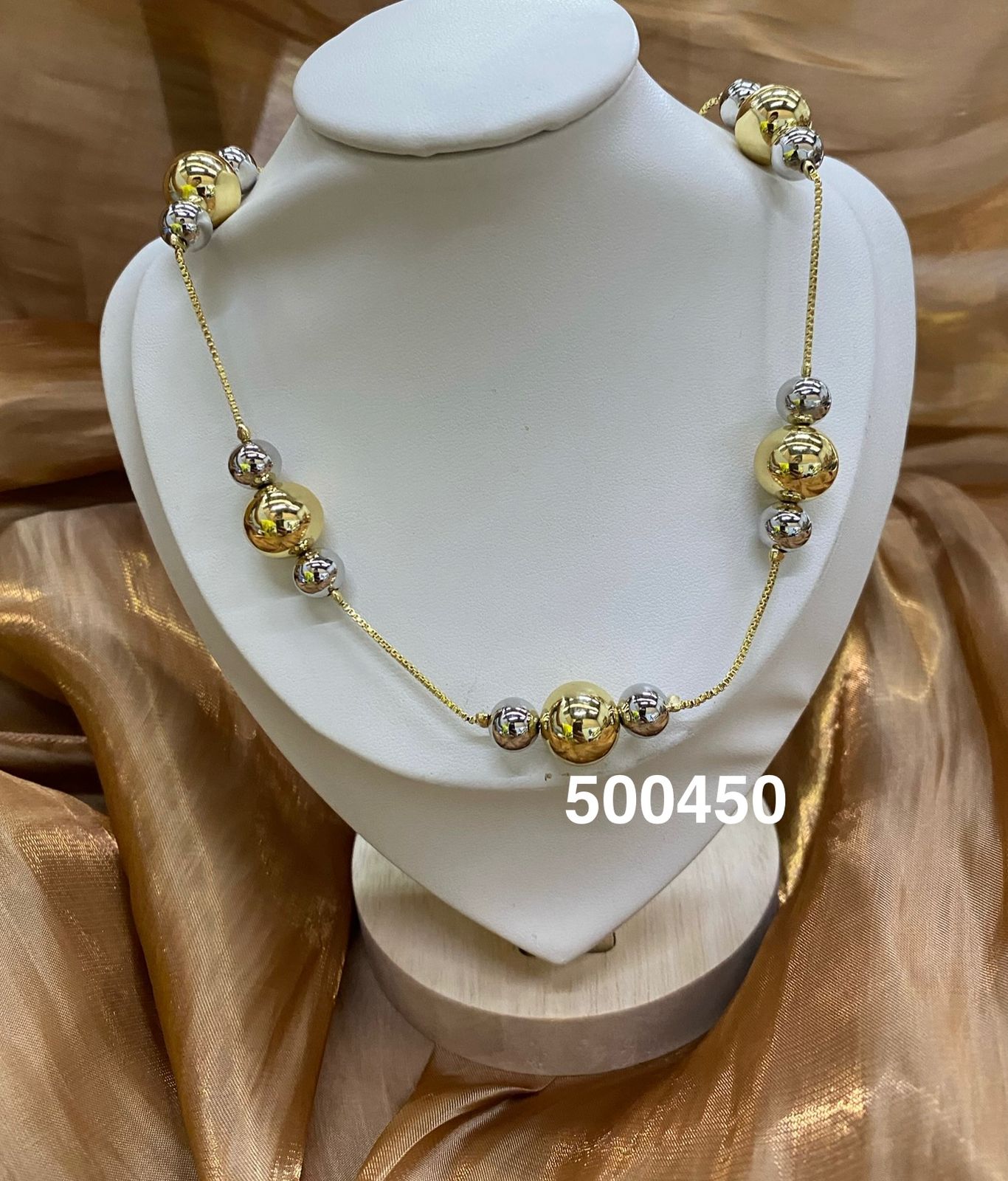 Collares Dorados de Cuentas M1 Oro Laminado