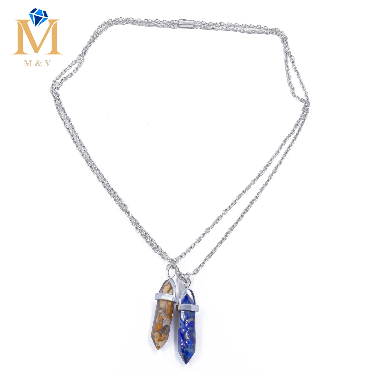 Collares en Pareja de piedras M15 Acero Inoxidable