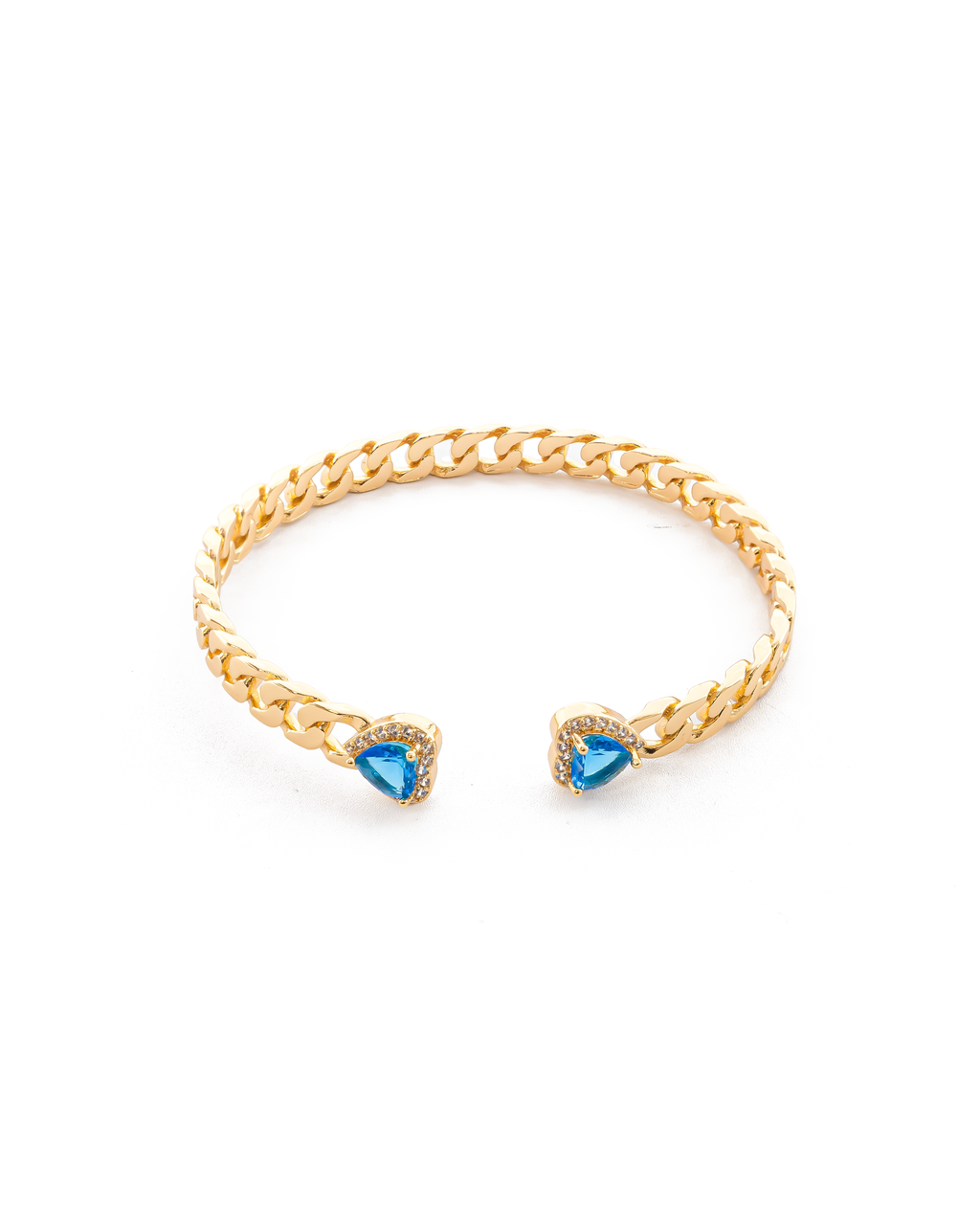 Brazalete Dorado con Piedras M3 Oro Laminado