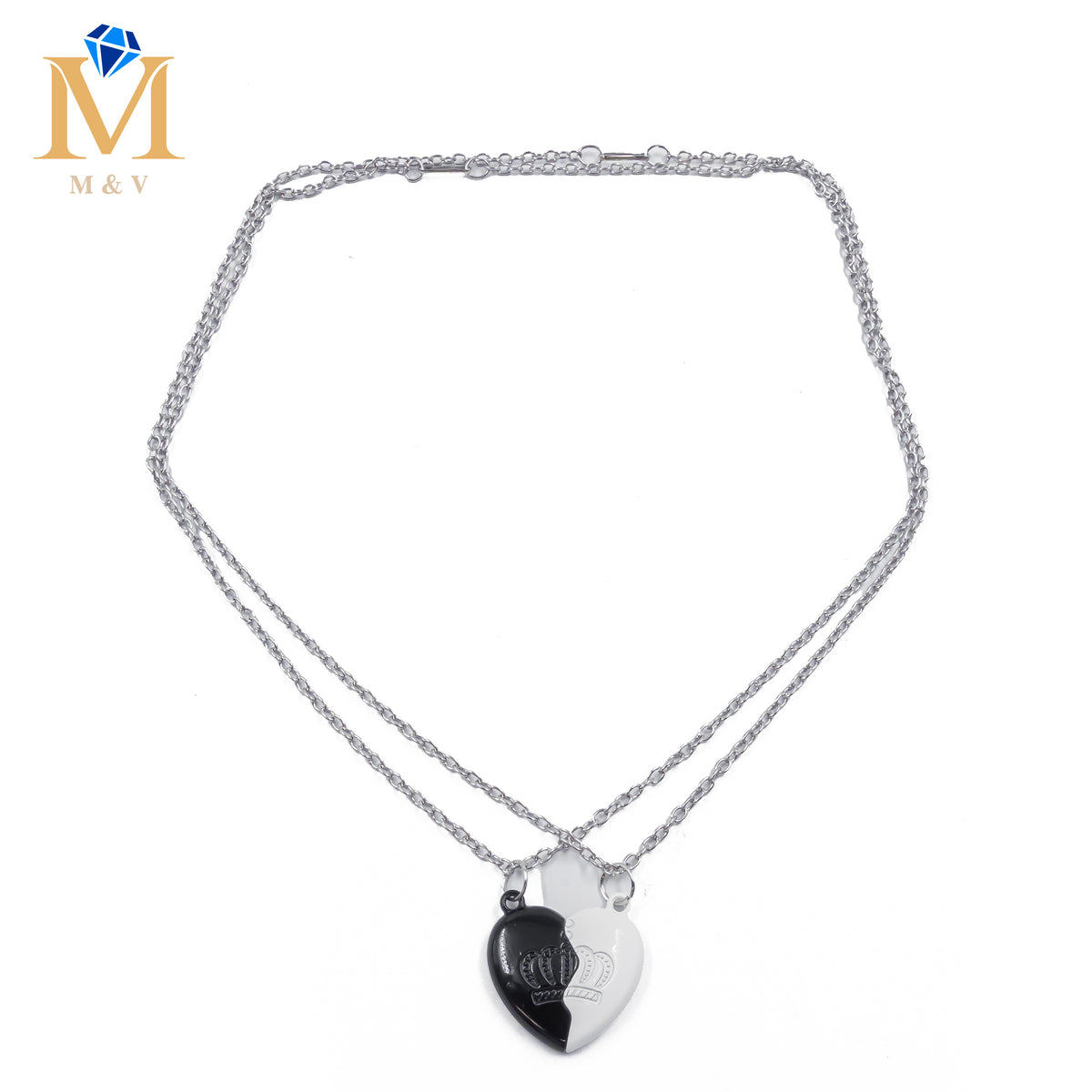 Collares en Pareja de corazón M5 Acero Inoxidable