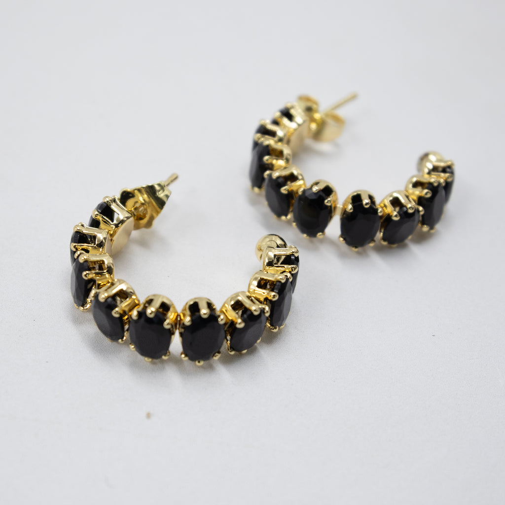 Aretes Dorados con piedras de color M1 Oro Laminado