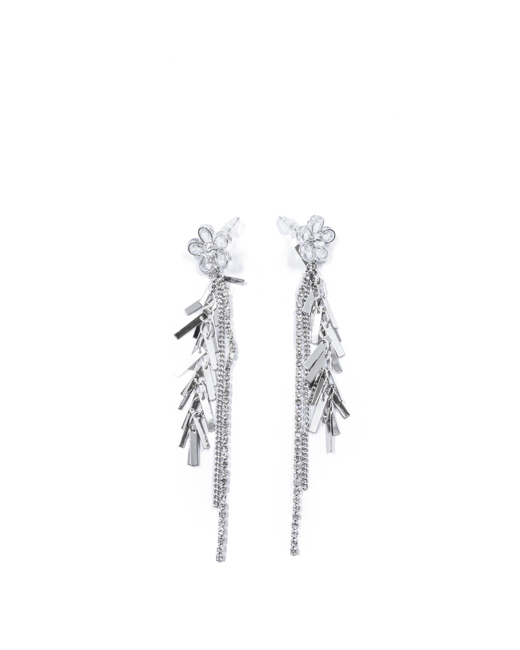 Aretes Largos Ansheli Plateados M21 Oro Laminado