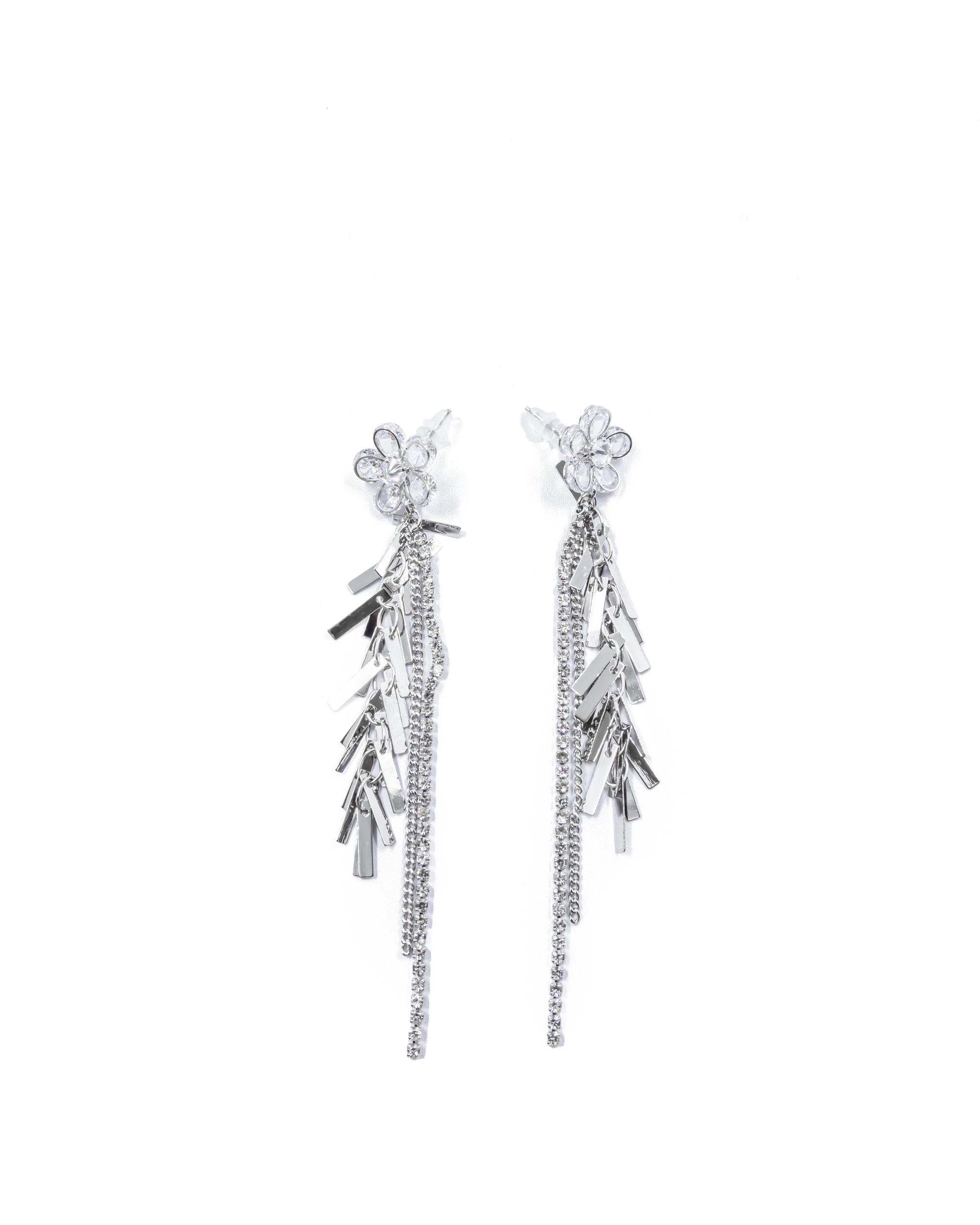 Aretes Largos Ansheli Plateados M21 Oro Laminado
