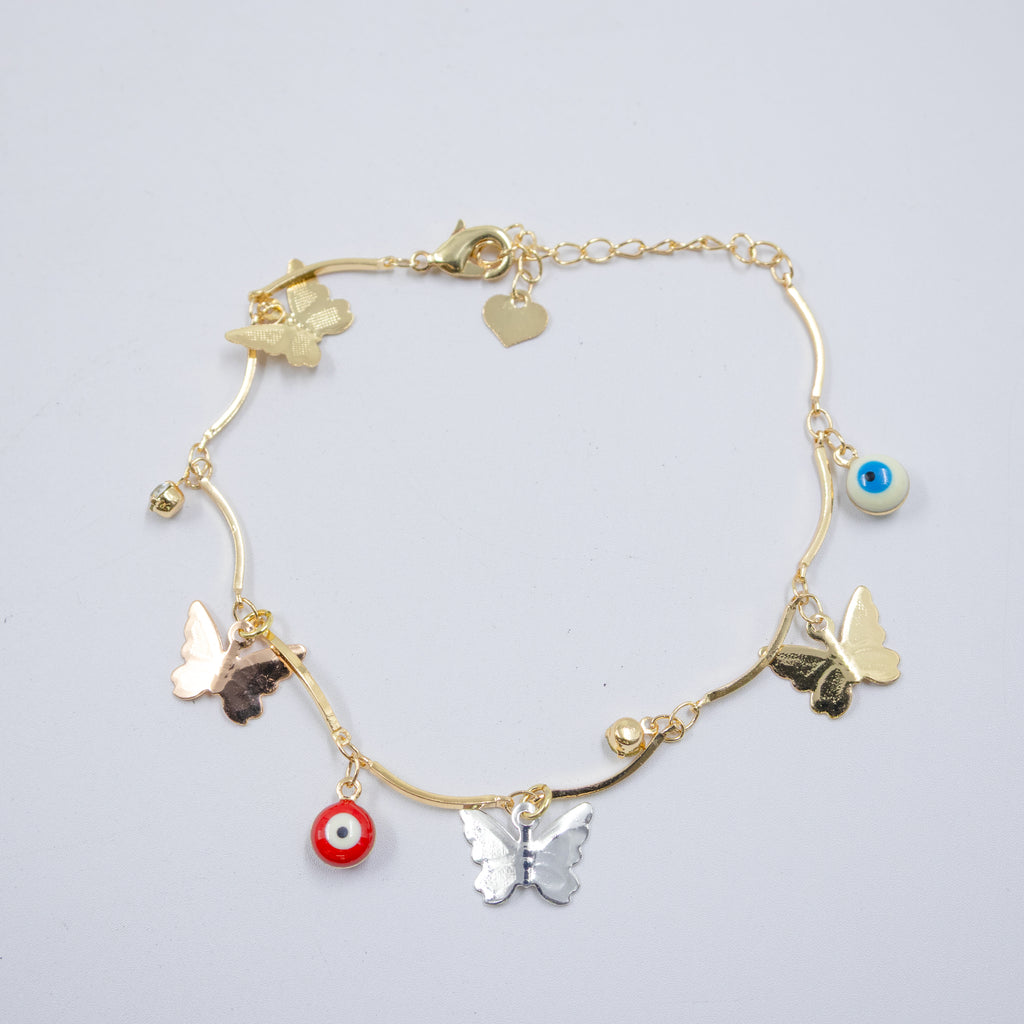 Pulsera Dorada de Ojo Turco M2 Oro Laminado