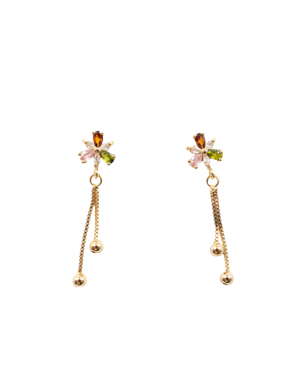Aretes Dorados de Flor M4 Oro Laminado