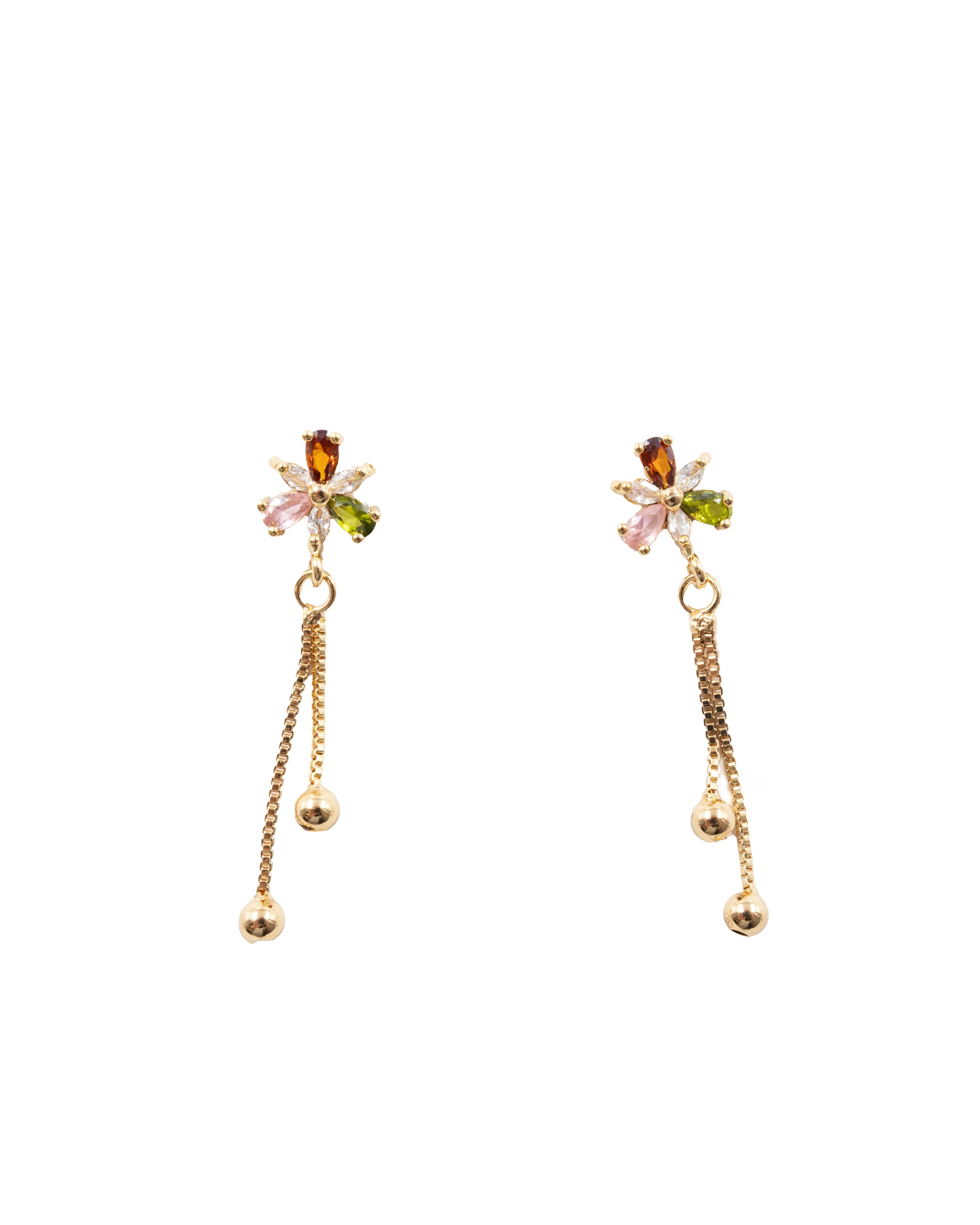 Aretes Dorados de Flor M4 Oro Laminado