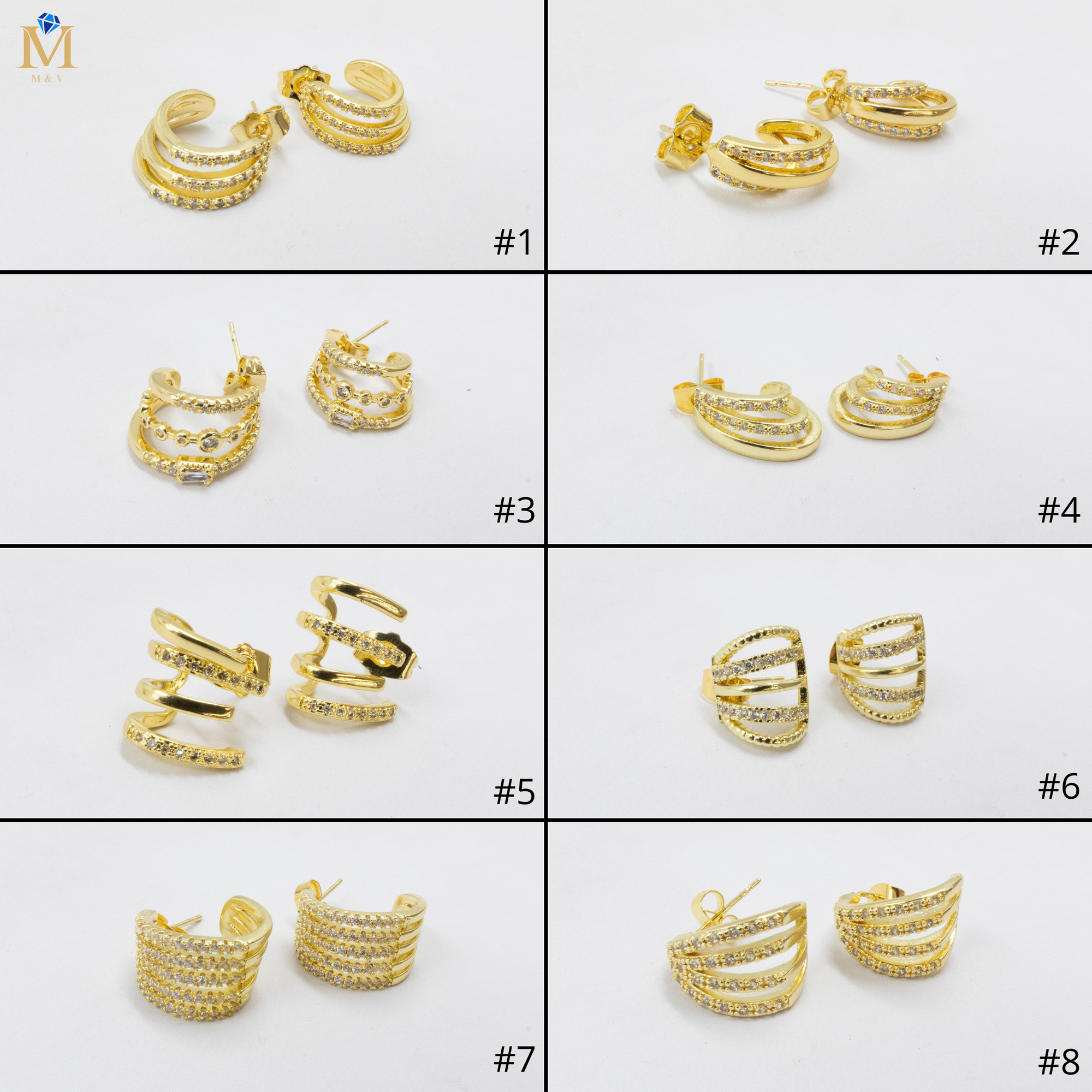 Aretes Dorados Caja 2 01/06/26 M2 Oro Laminado