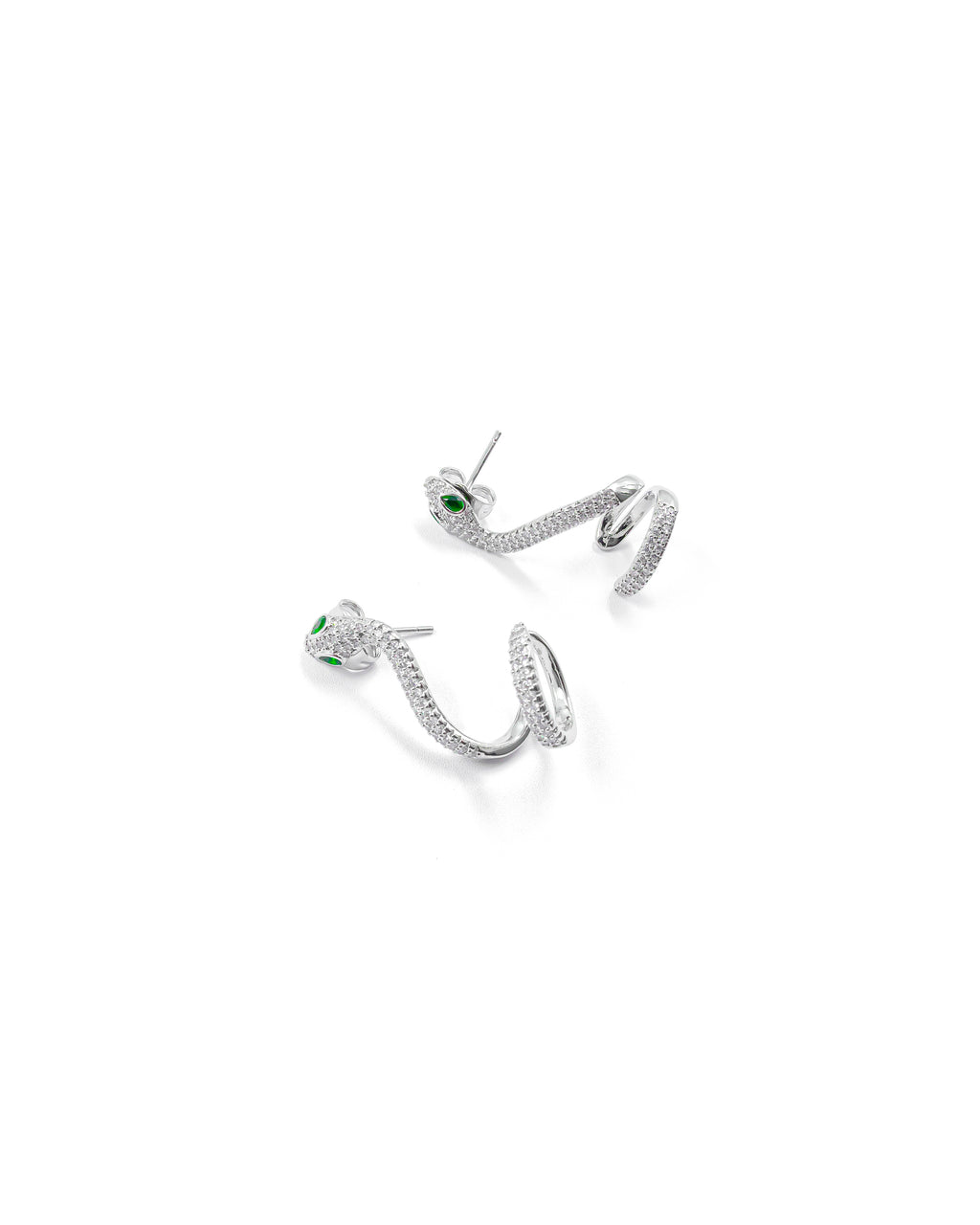 Aretes Plateados De Serpiente M2 Oro Laminado