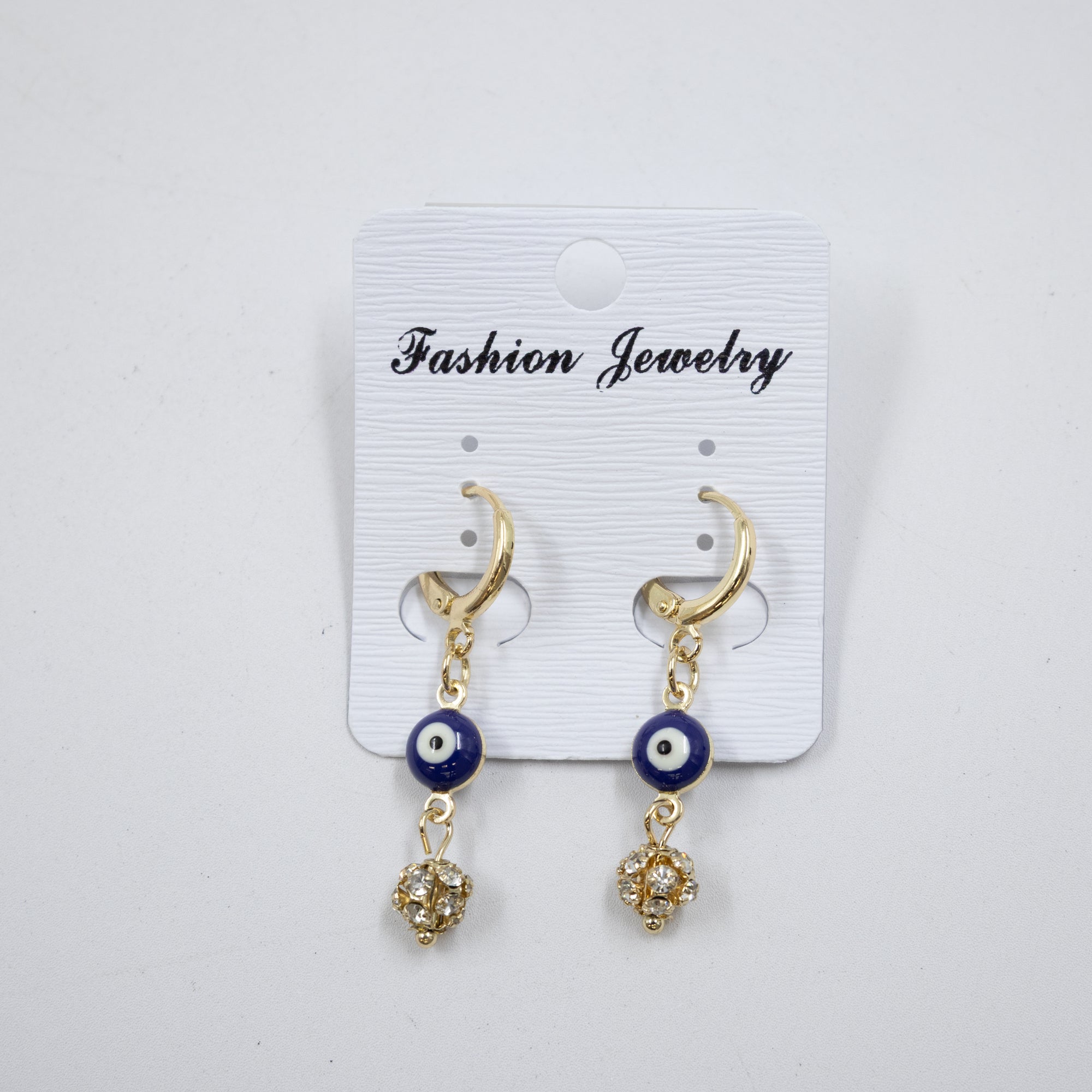 Arete Dorado de Ojo Turco con Piedras M1 Oro Laminado