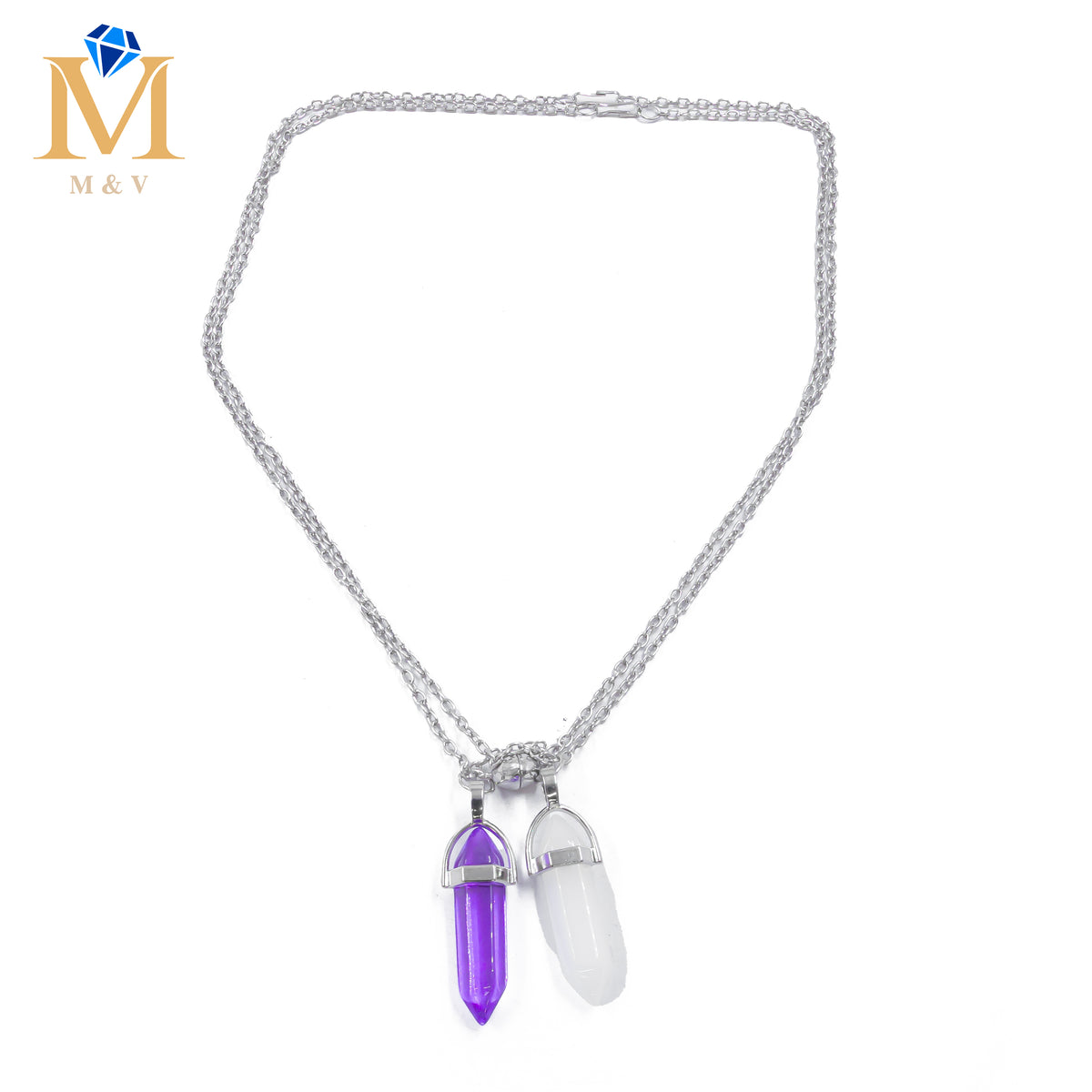 Collares en Pareja de piedras con iman M13 Acero Inoxidable