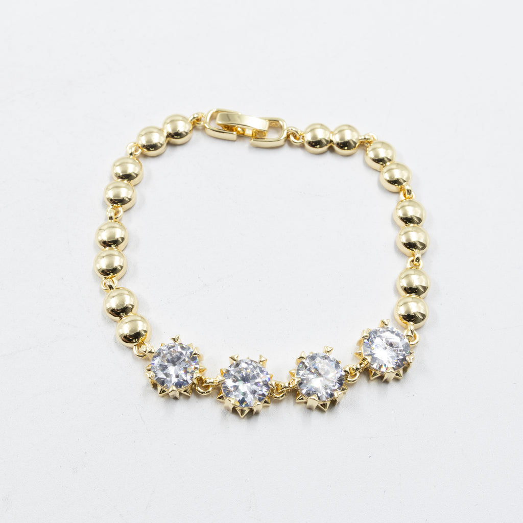 Pulseras Doradas con Piedras M4 Oro Laminado