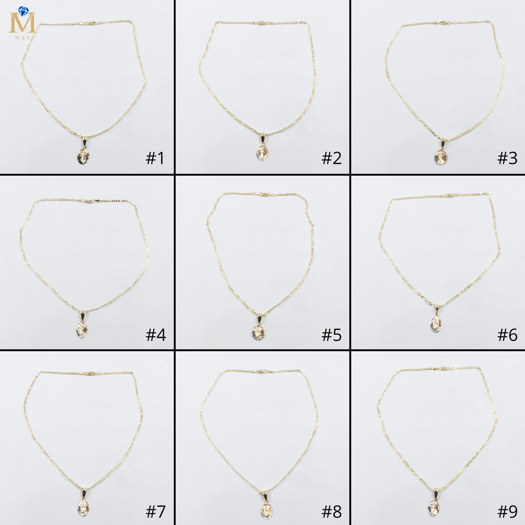 Collar con Dije Religioso Dorado M1 Oro Laminado