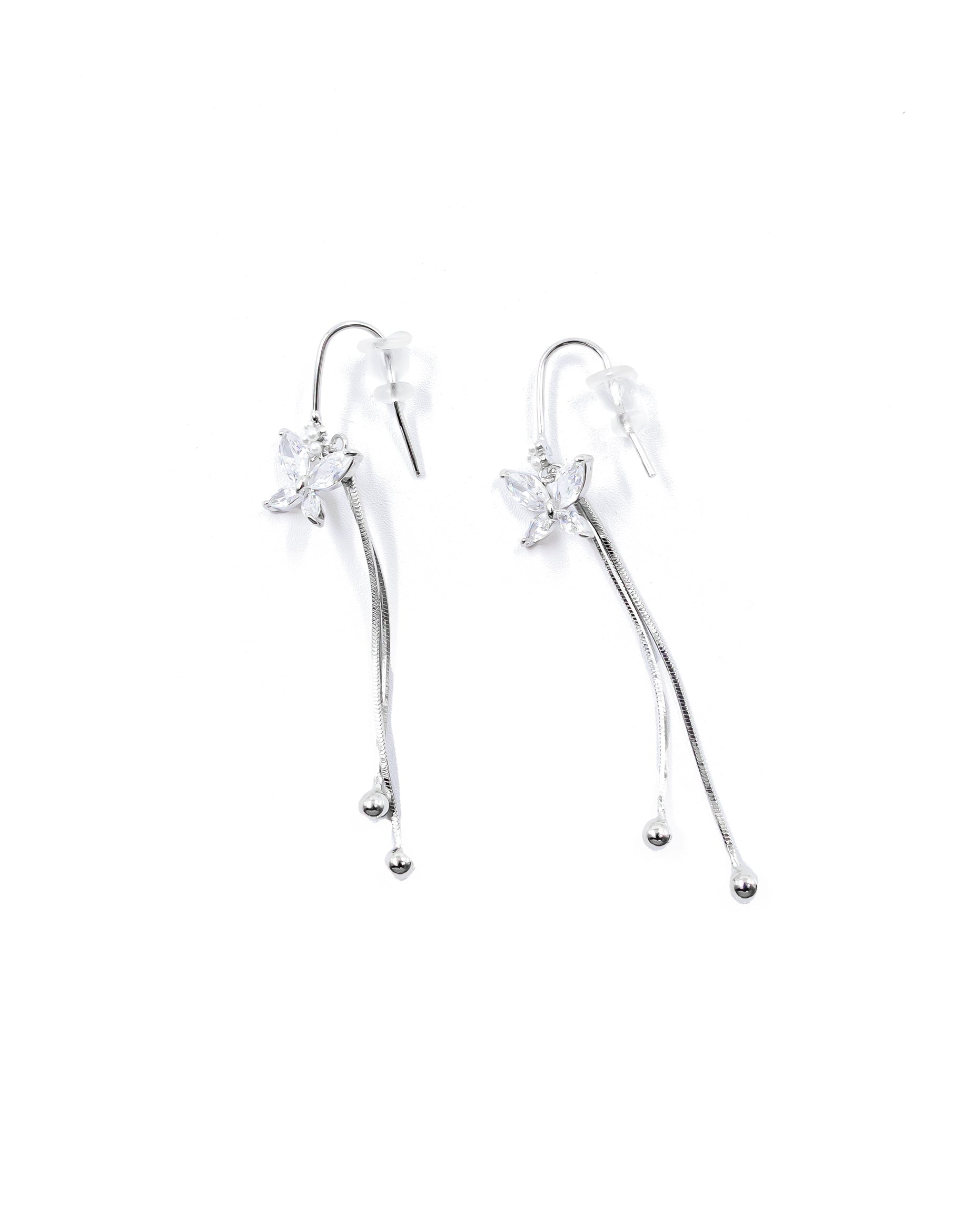 Aretes Largos Ansheli Plateados M16 Oro Laminado