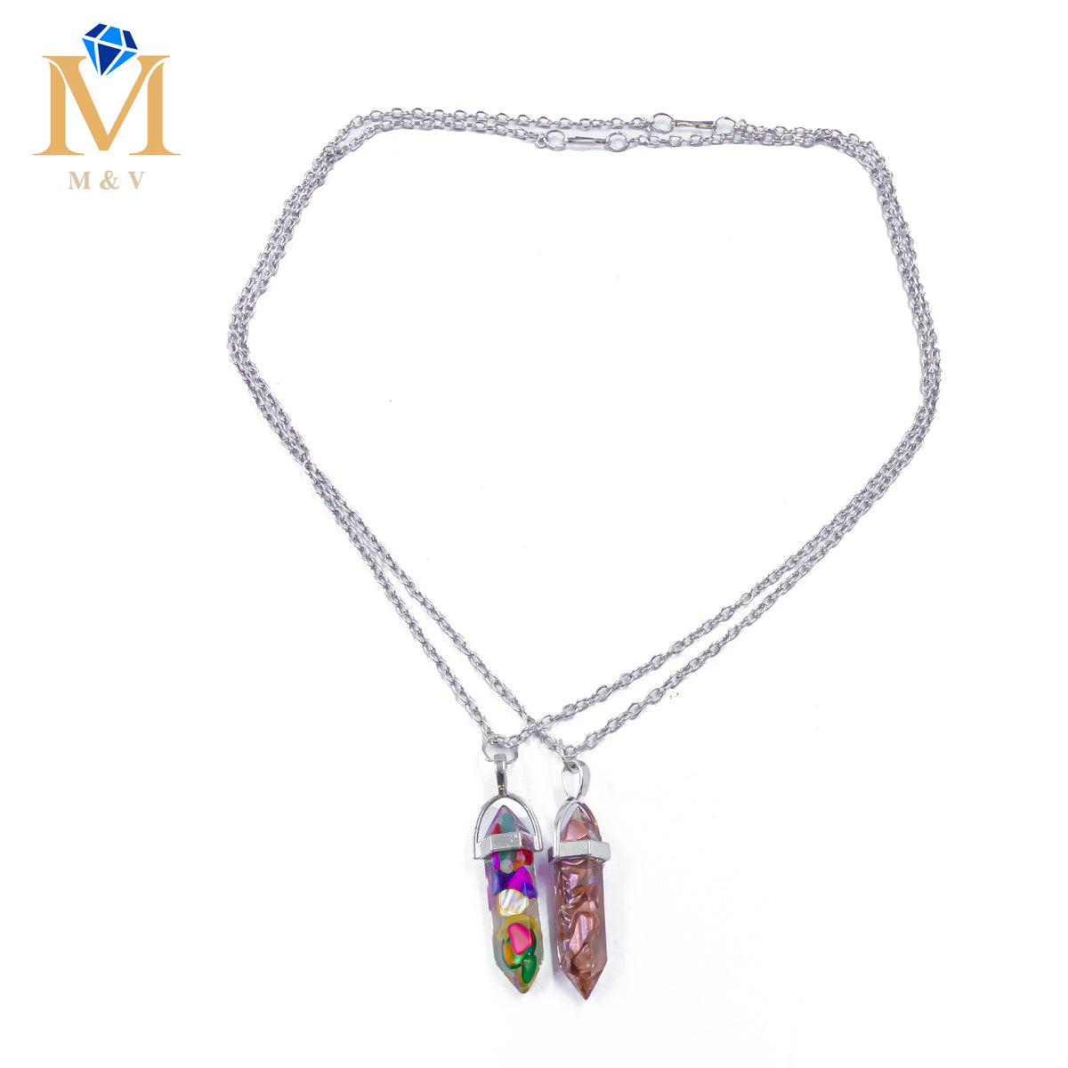 Collares en Pareja de piedras M14 Acero Inoxidable