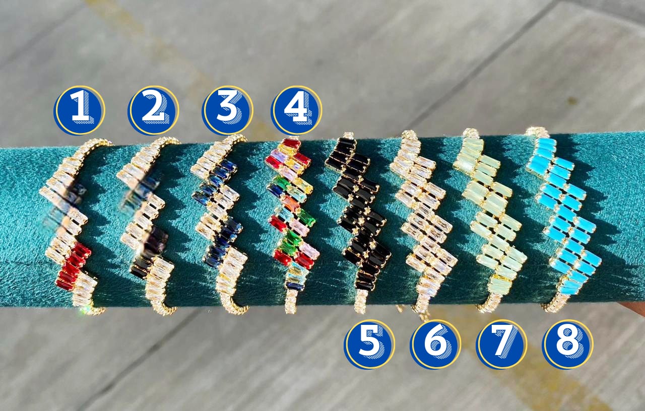 Pulsera Cristal Dorado M1 Oro Laminado