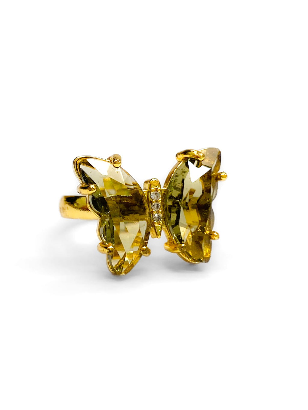 Anillo Mariposa Colores Ajustable M1 Oro Laminado