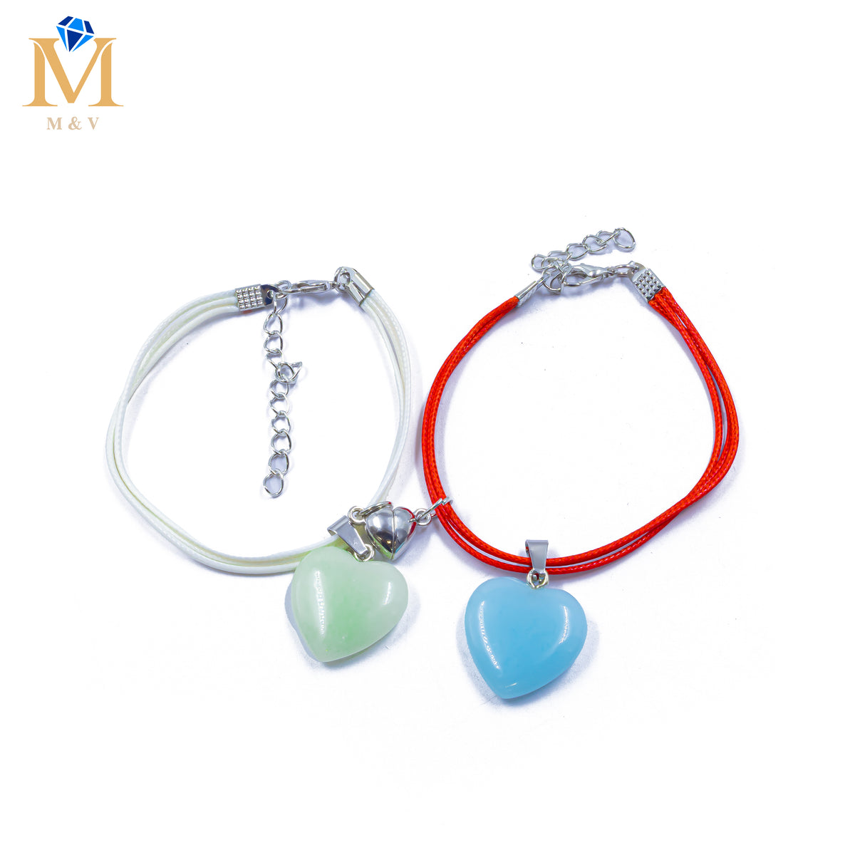 Pulseras de Corazón de Pareja M10 Oro Laminado
