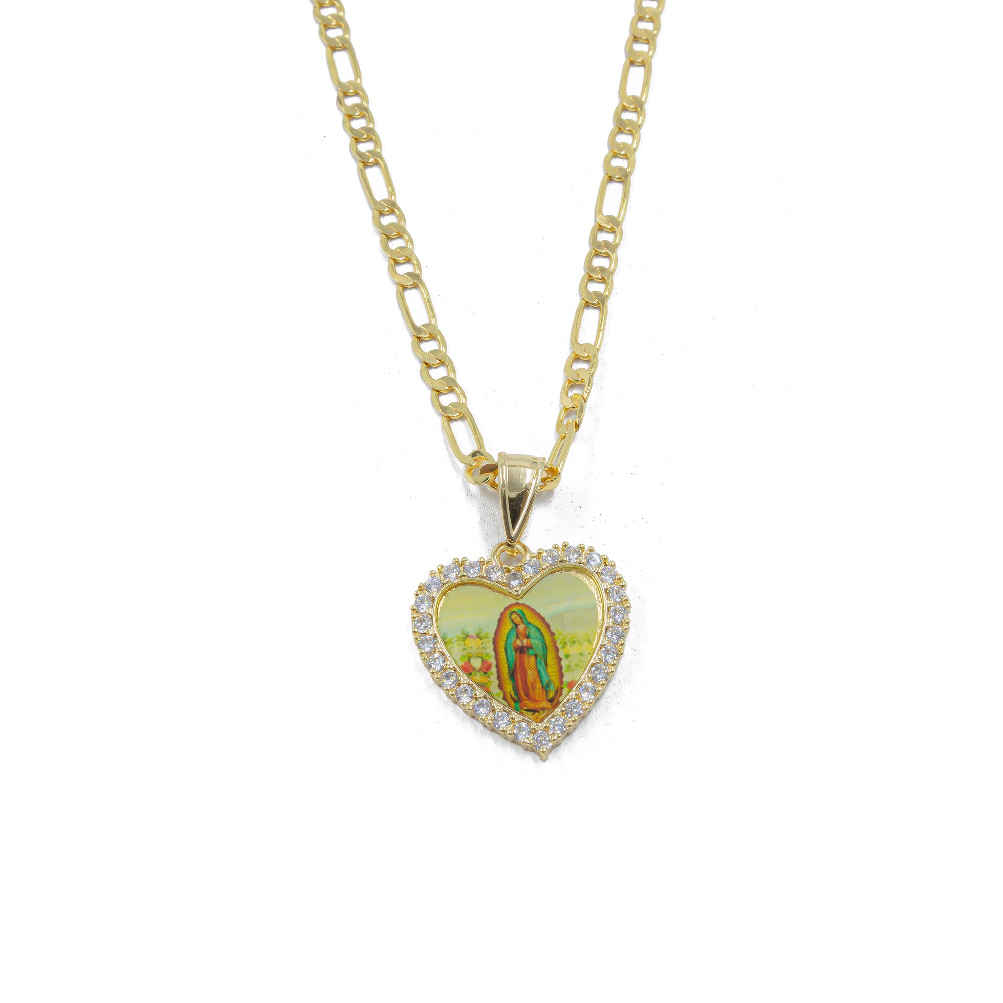 Collar con Dije Religioso Dorado M1 Oro Laminado