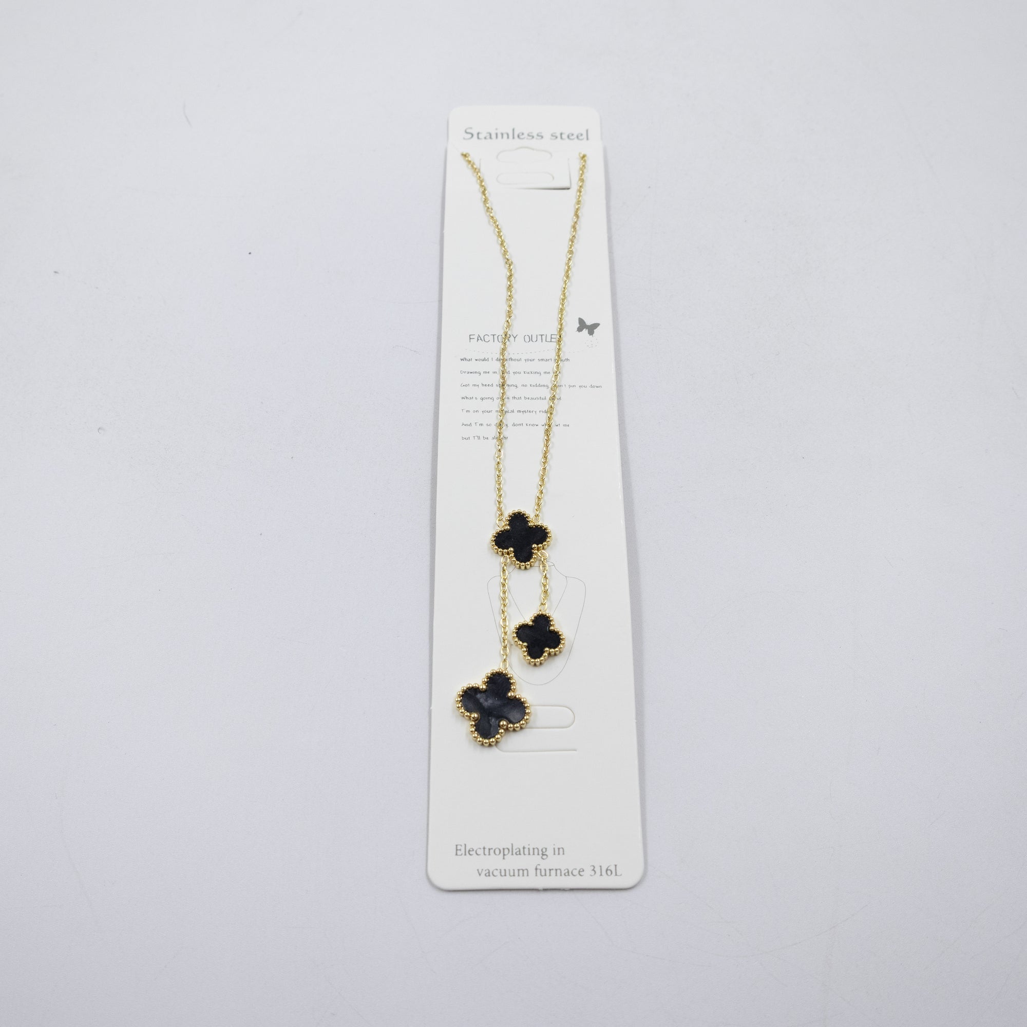Collar Dorado de Trebol M2 Oro Laminado