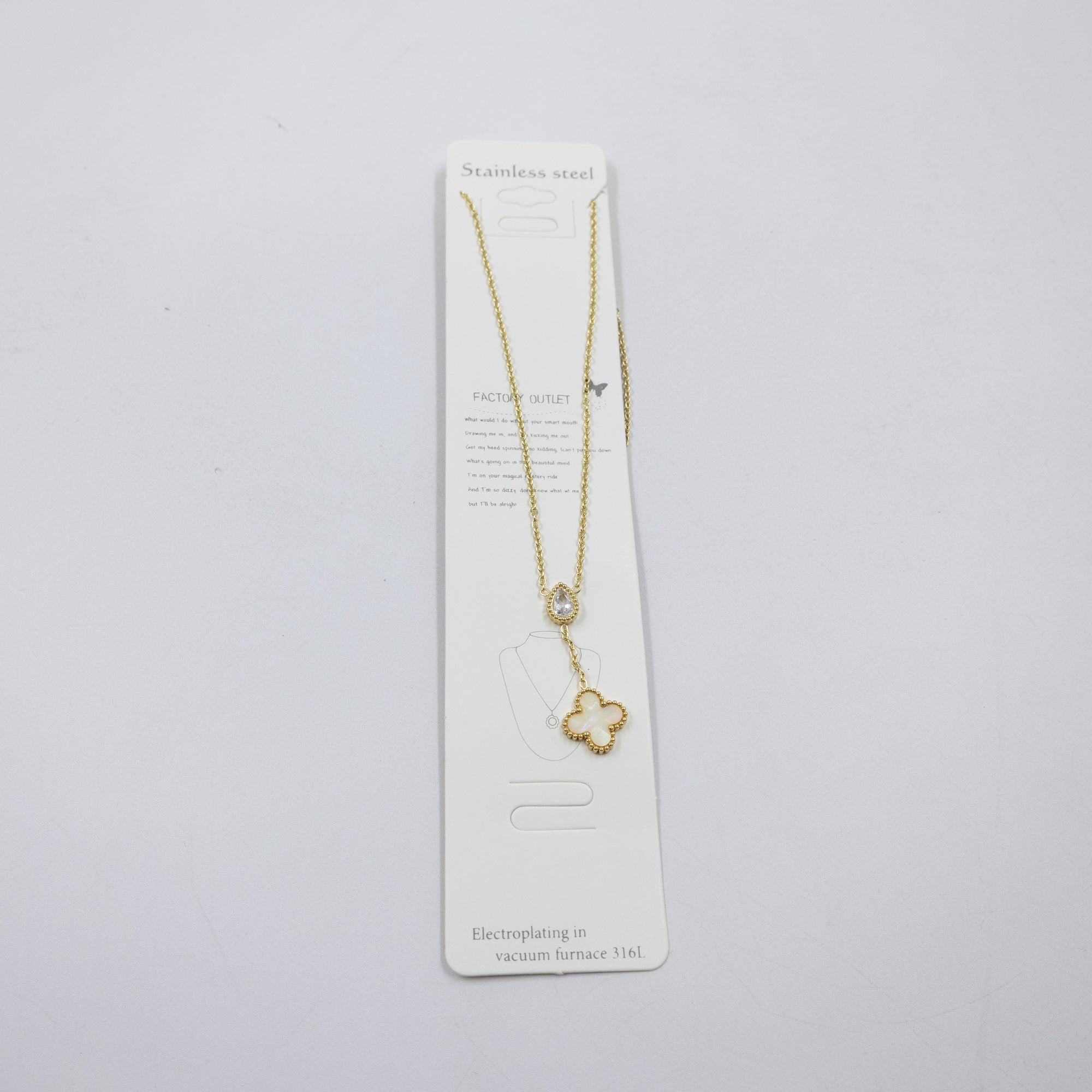 Collar Dorado de Trebol M1 Oro Laminado