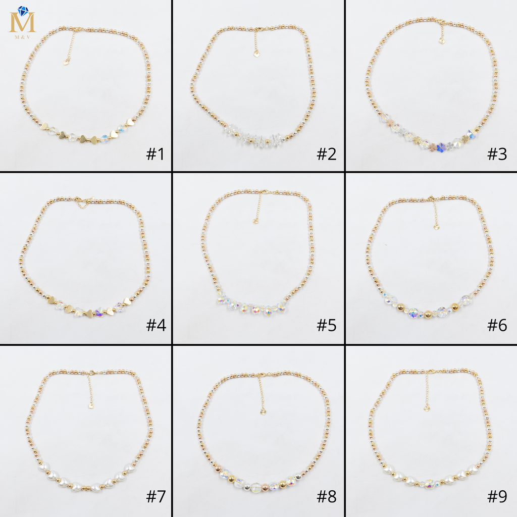 Collar Oro Florentino de Cuentas M2 Oro Laminado