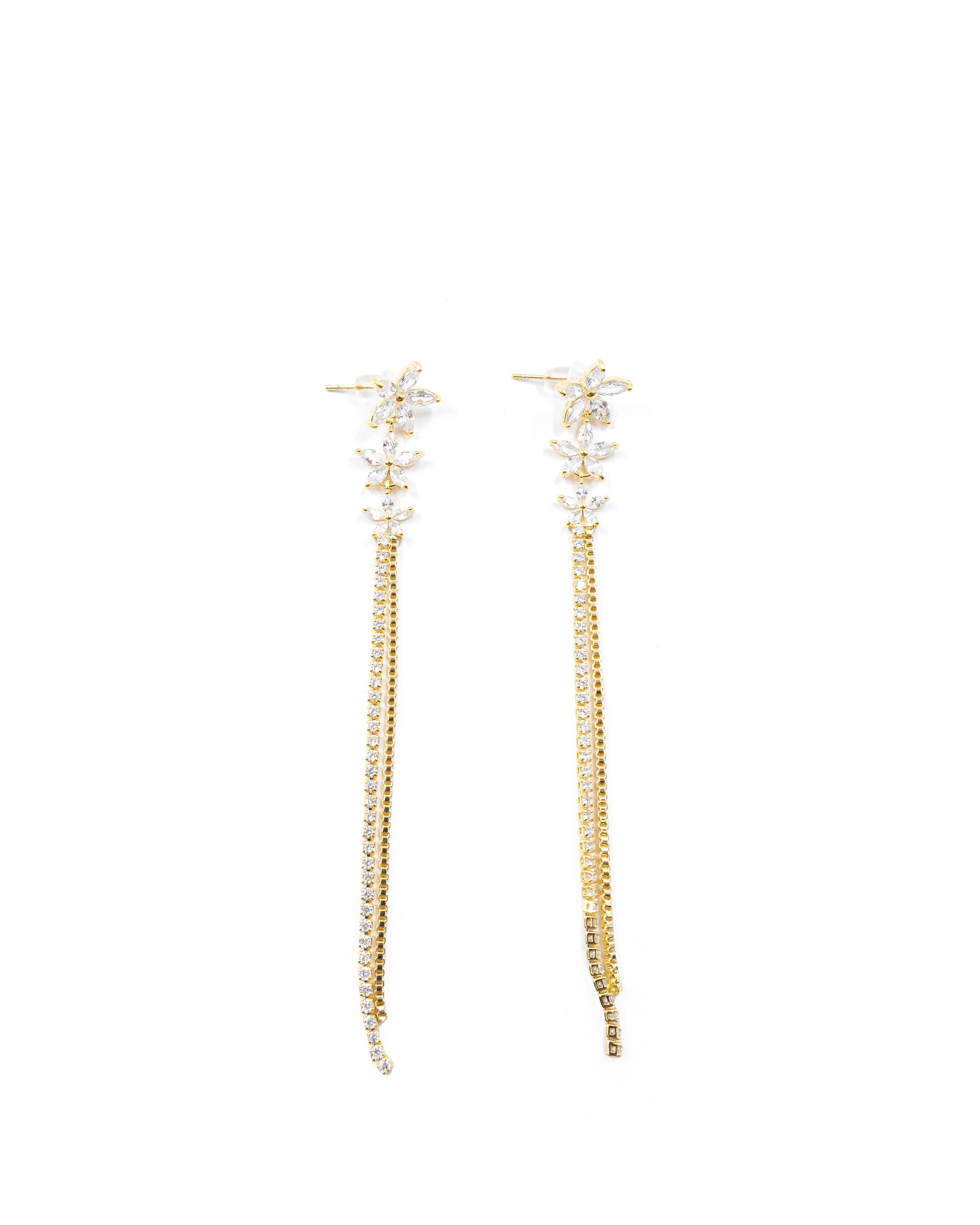 Aretes Largos Ansheli Dorados M14 Oro Laminado