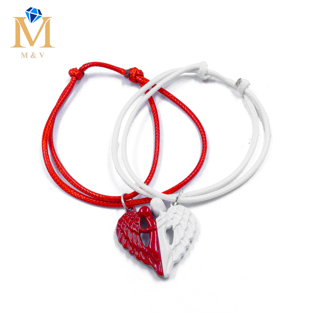 Pulseras de Corazón de Pareja con imán M2 Oro Laminado